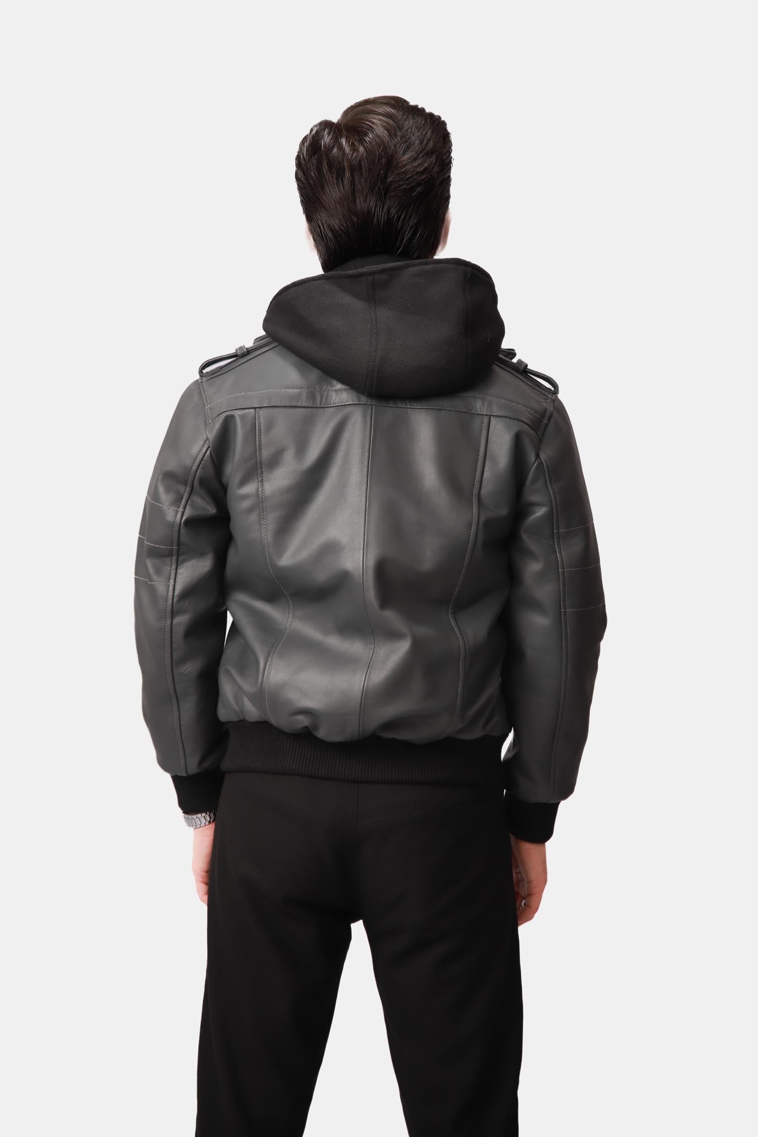 Black Bomber Leather Jacket