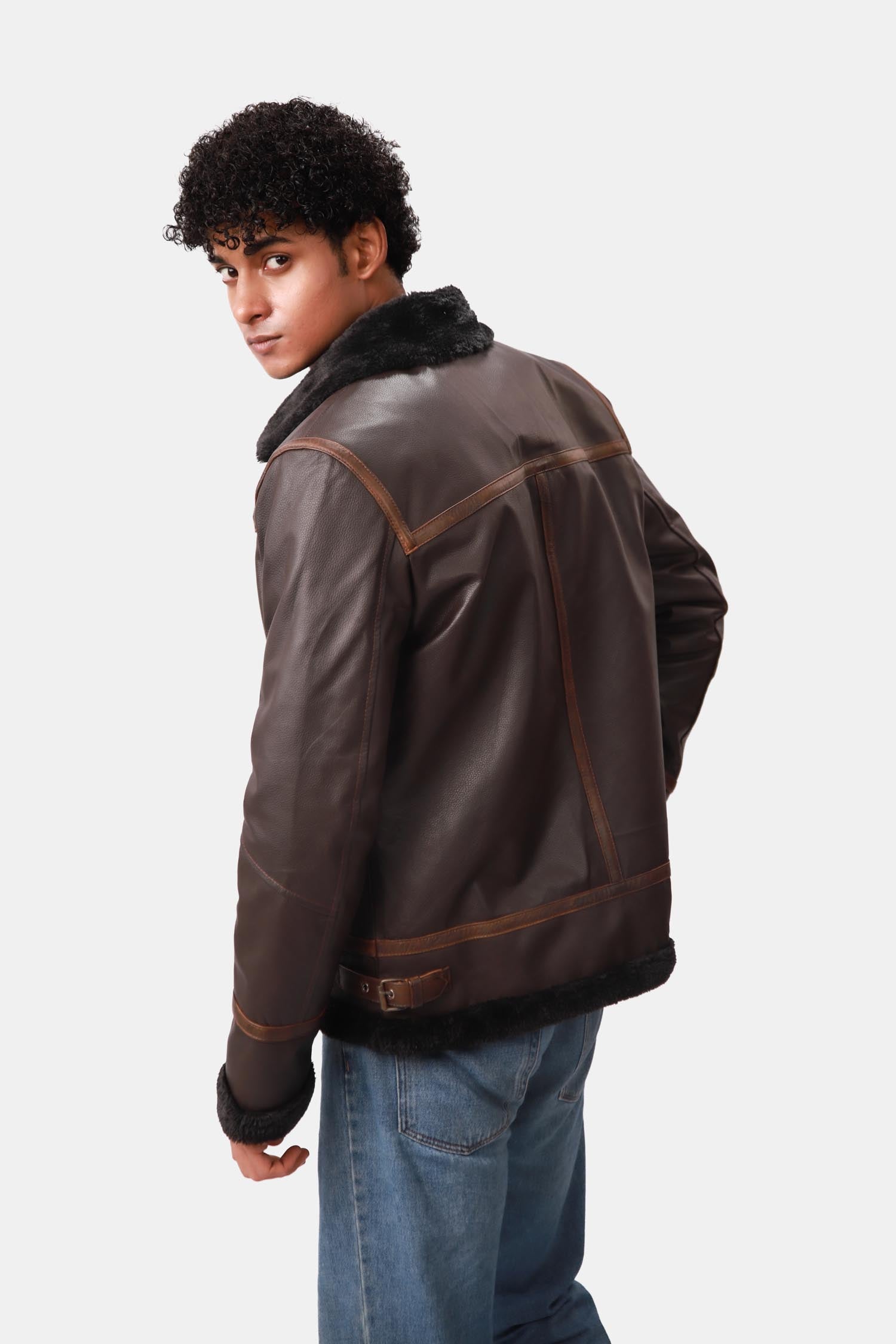 Shearling Leather Jacket For Men