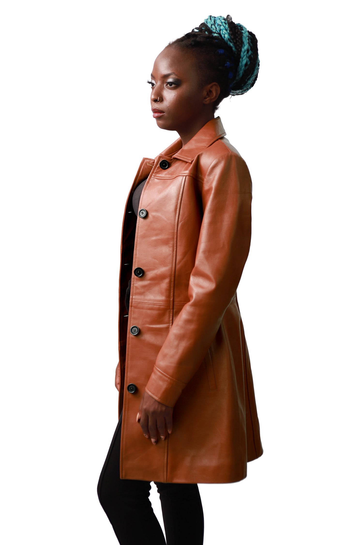 Brown Leather Car Coat