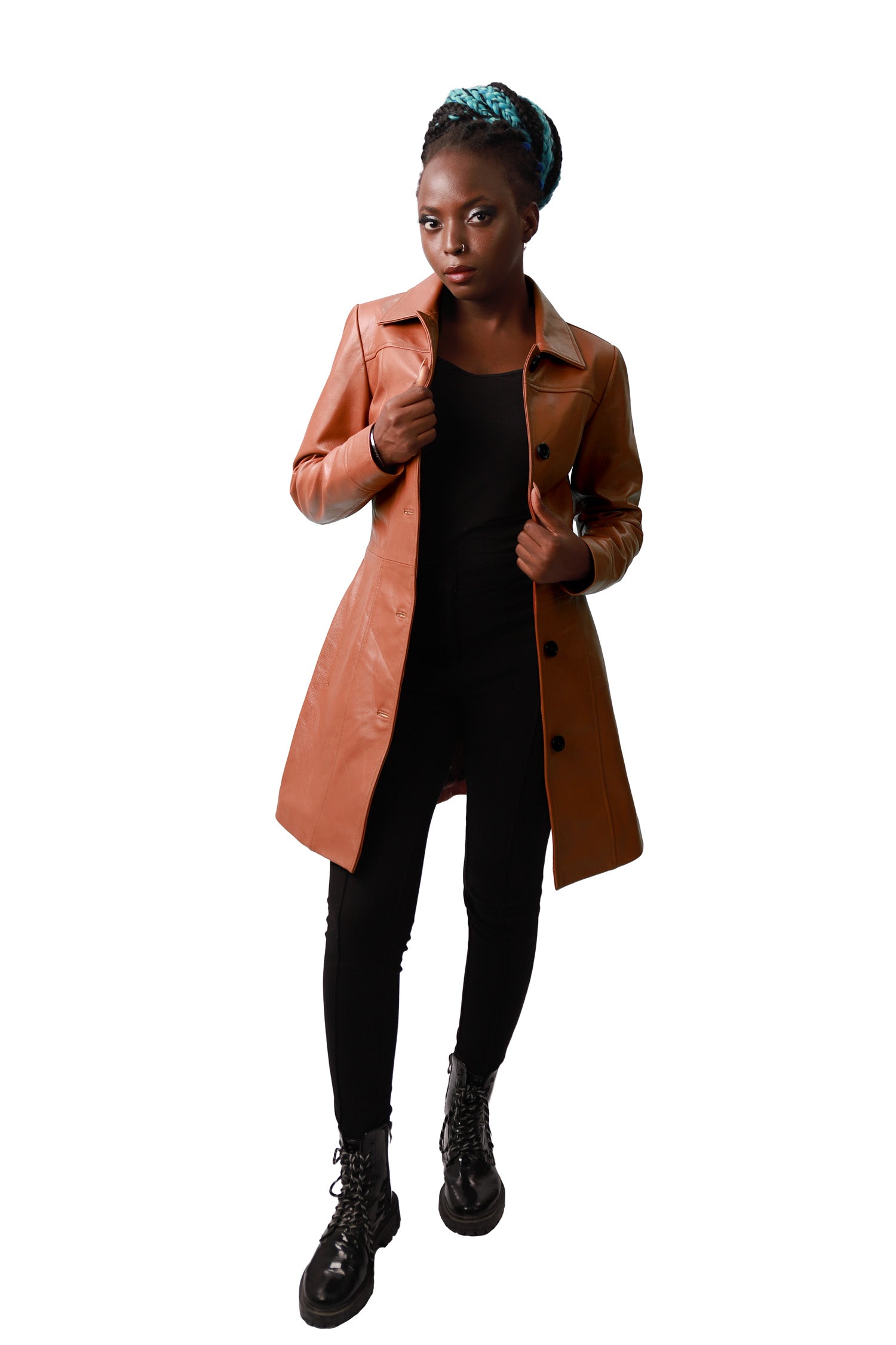 Brown Leather Car Coat