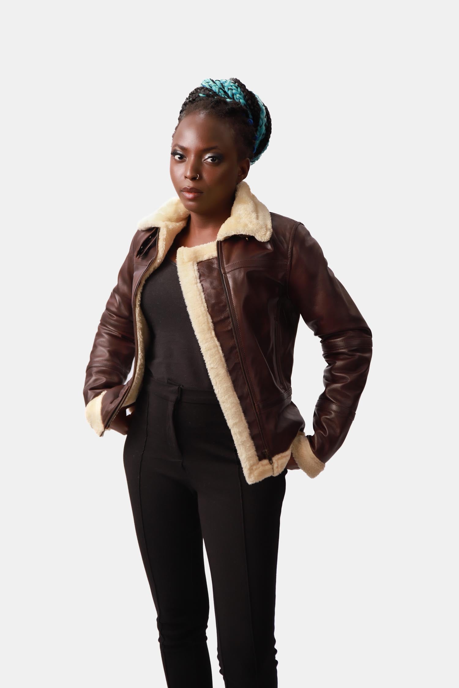 Dark Brown Bomber Leather Jacket