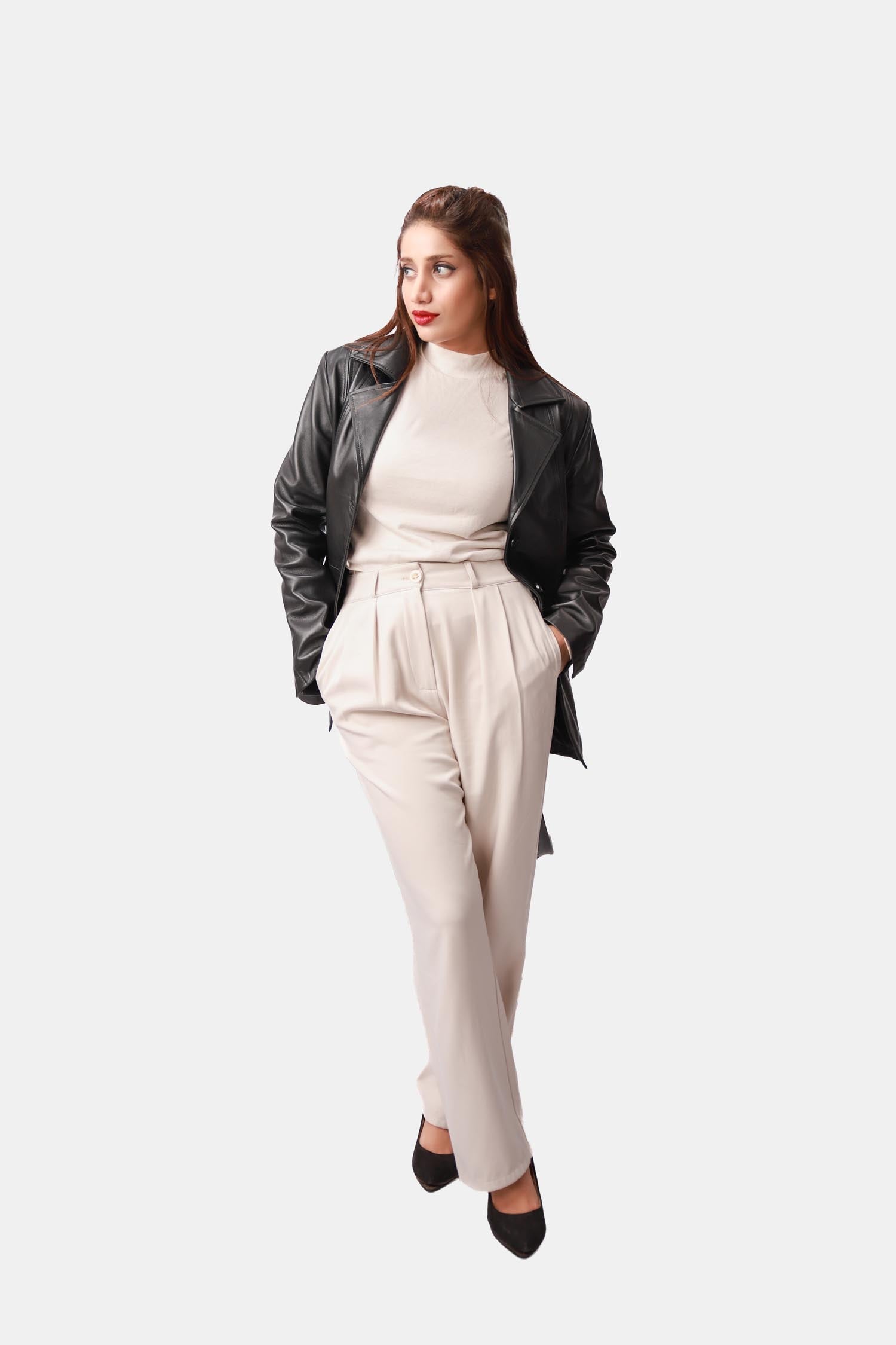 Couture Black Leather Blazer