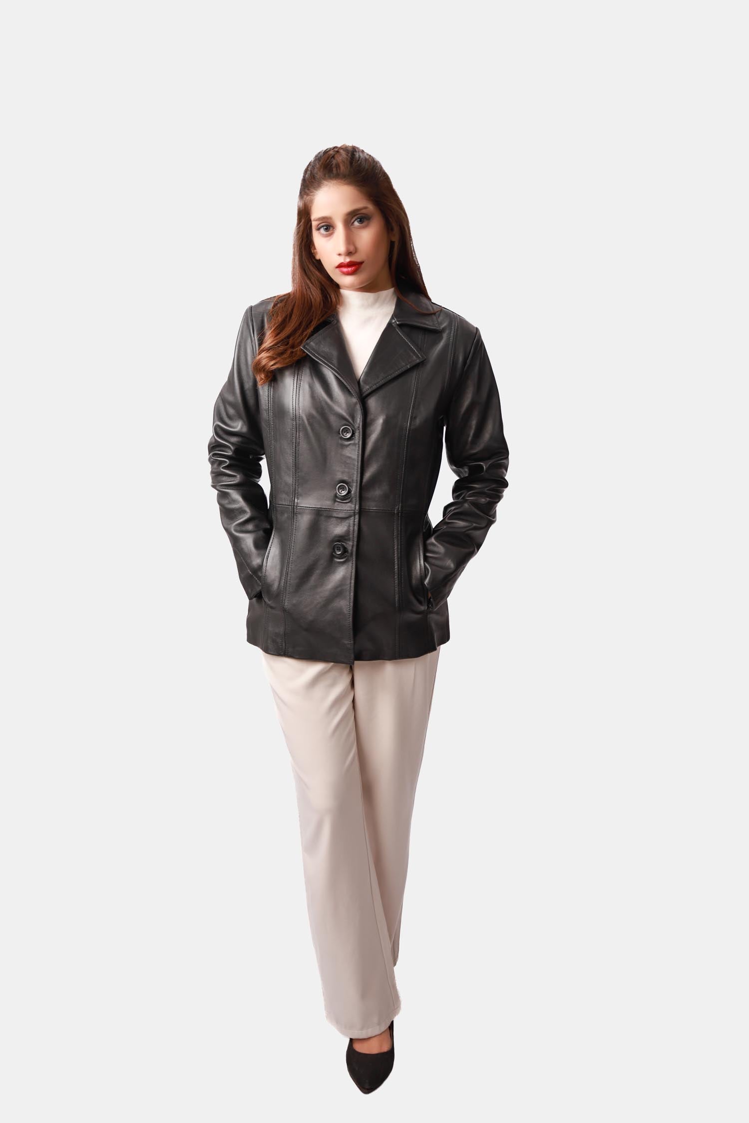 Couture Black Leather Blazer