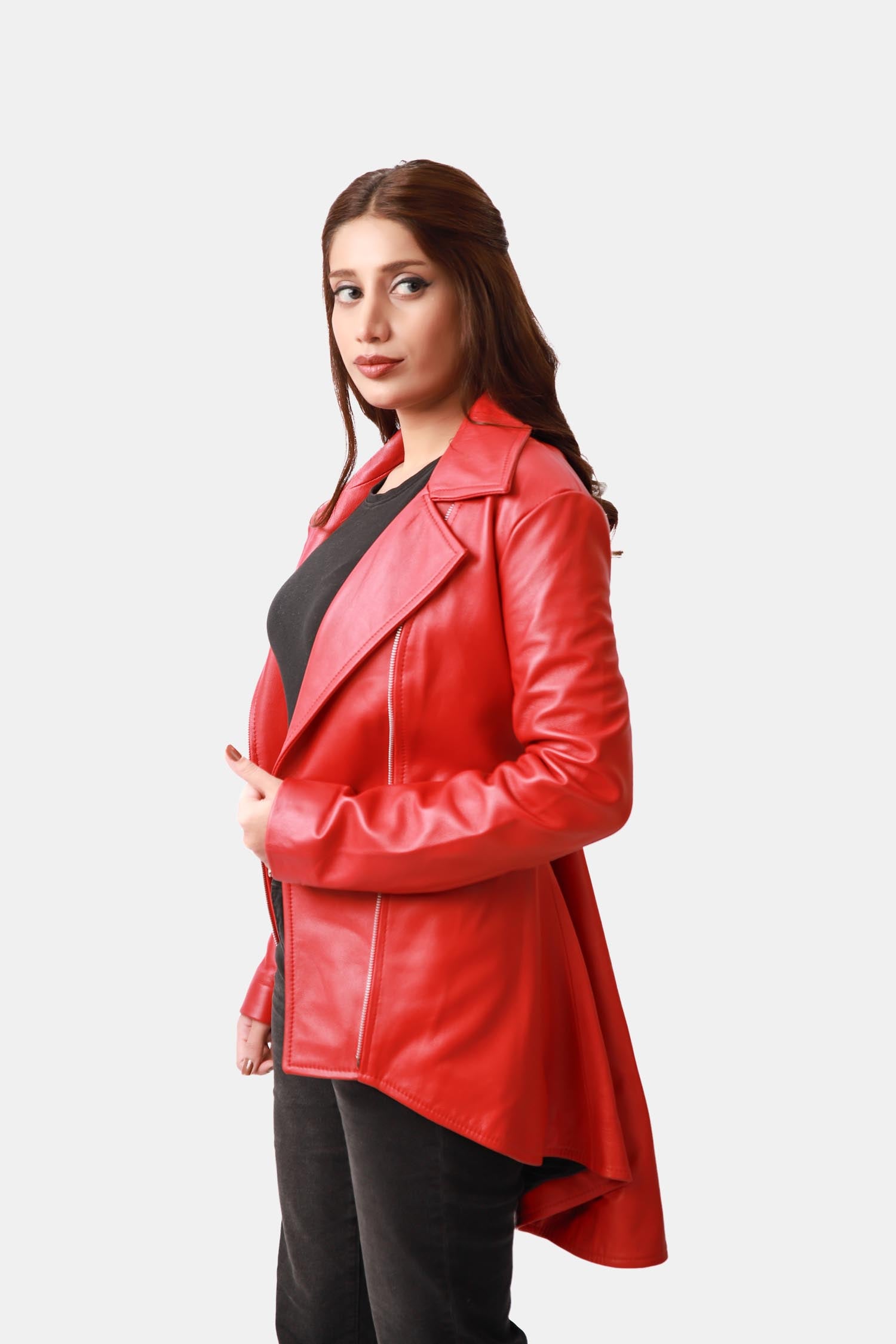 Red Peplum Jacket For Women