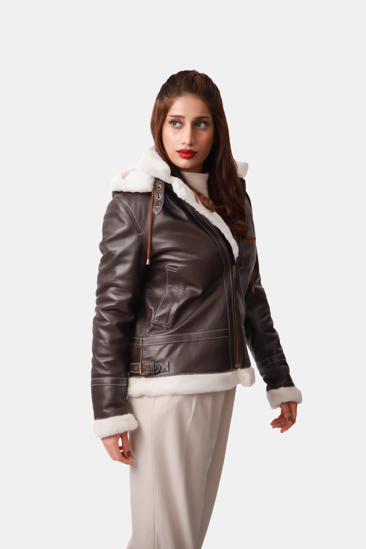 Dark Brown Bomber Leather Jacket
