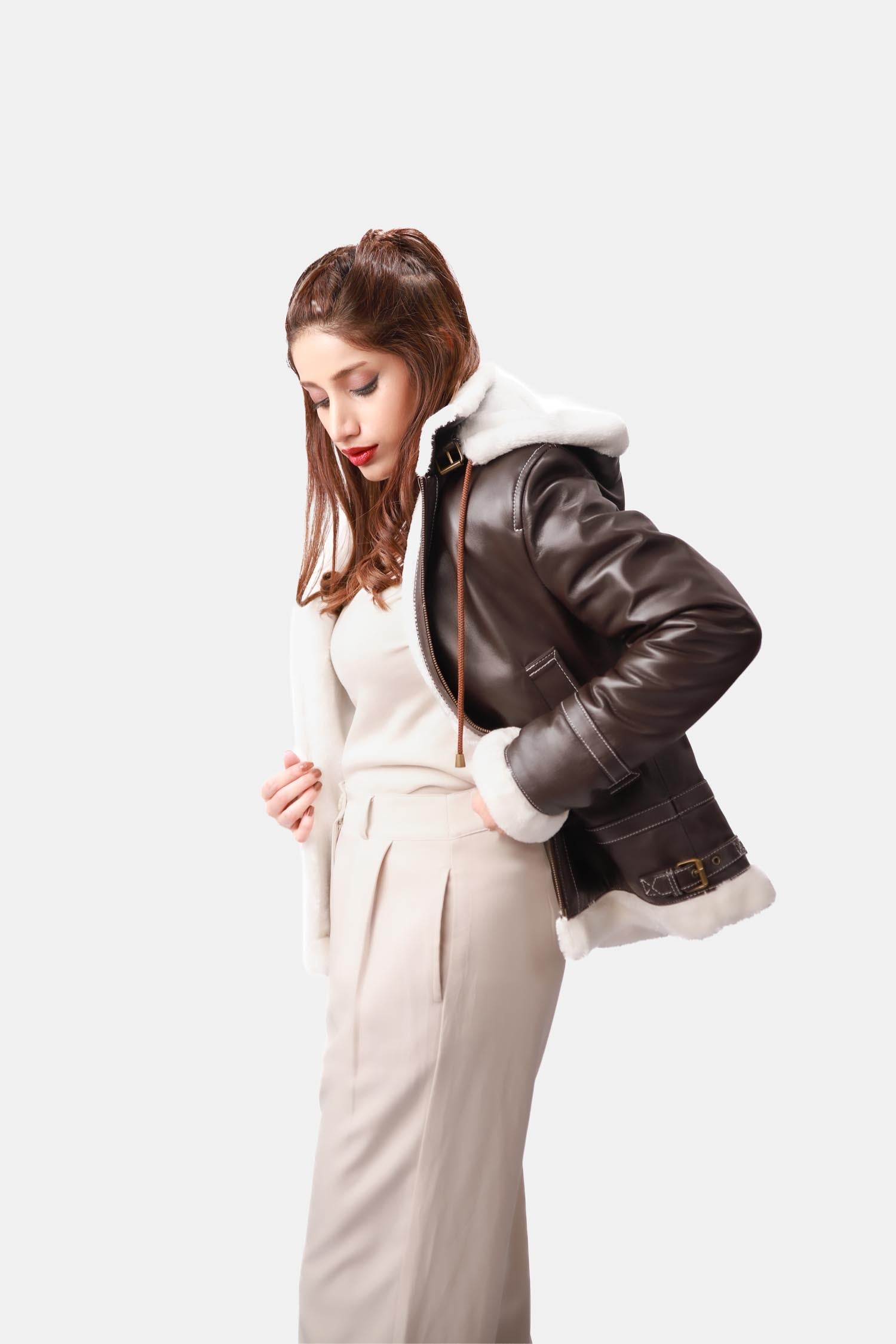 Dark Brown Bomber Leather Jacket