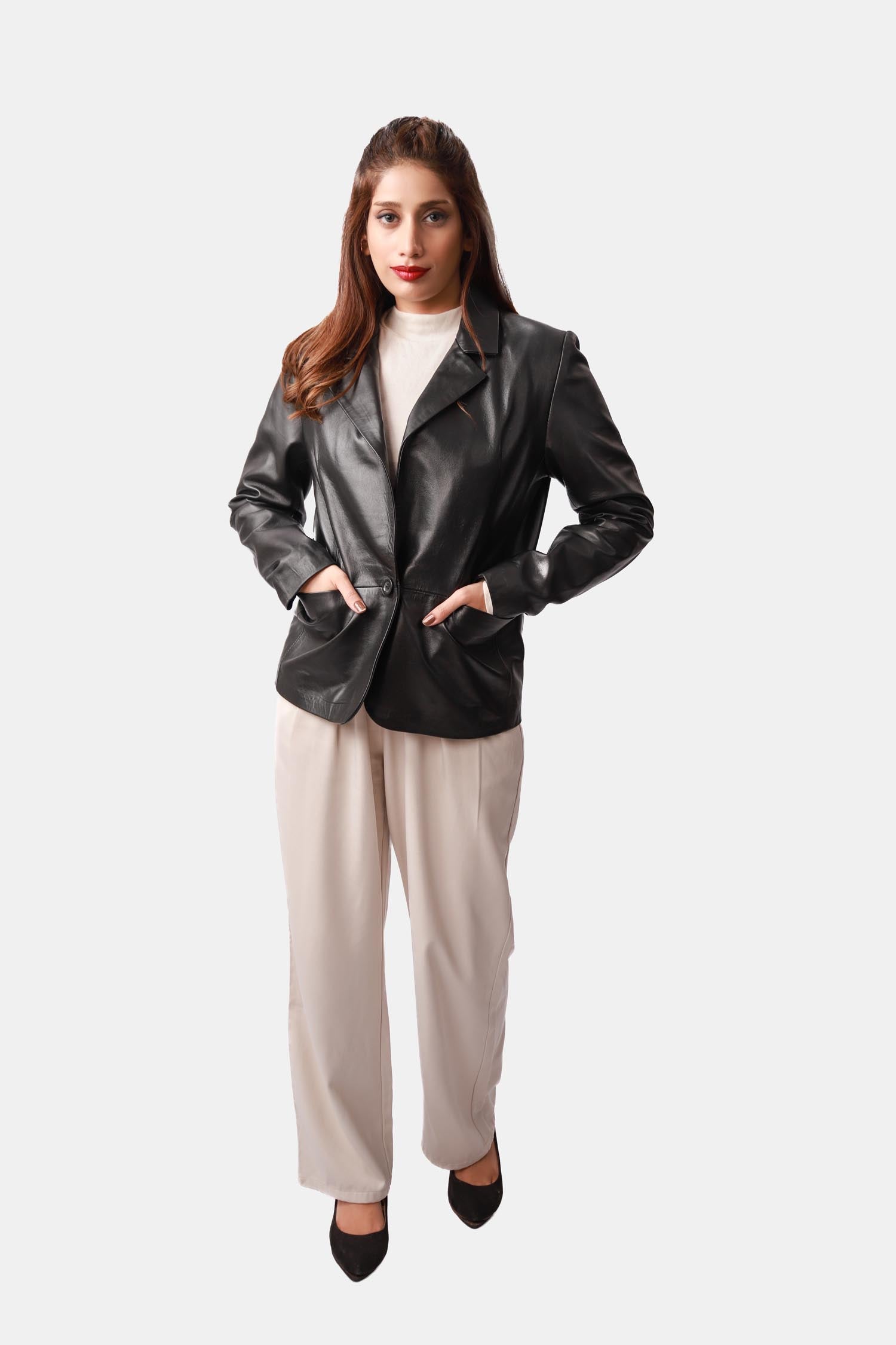 Matte Black Blazer For Women