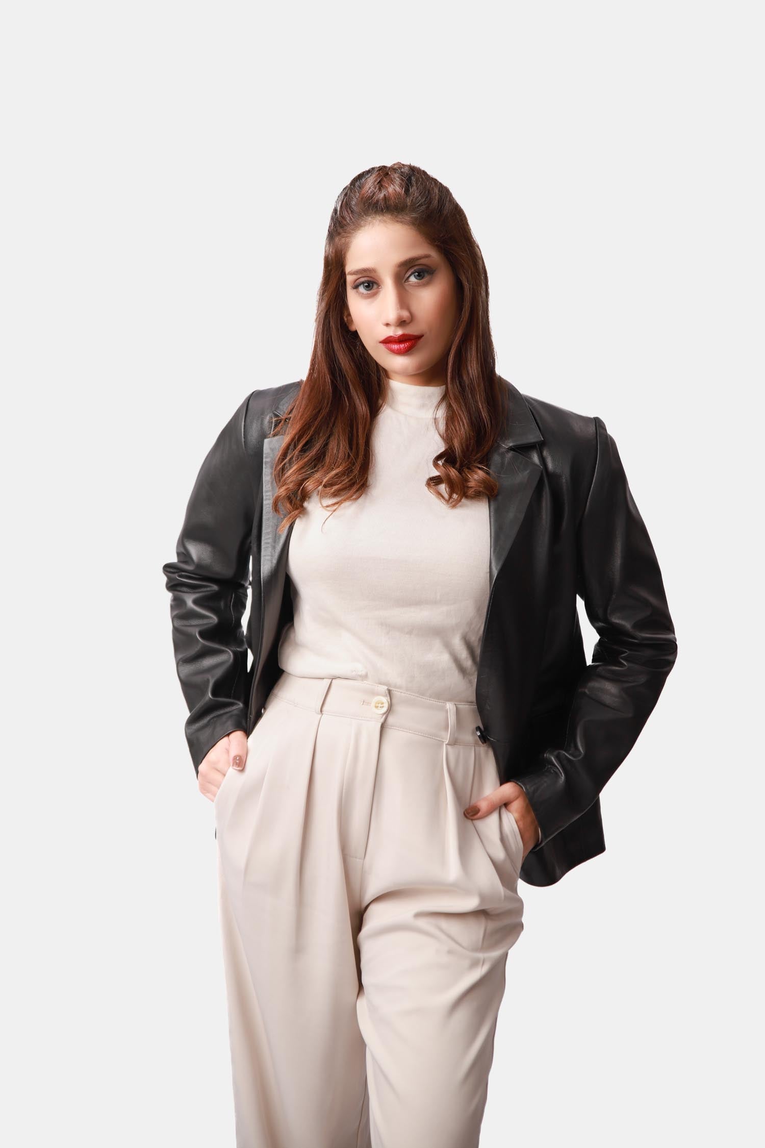 Matte Black Blazer For Women