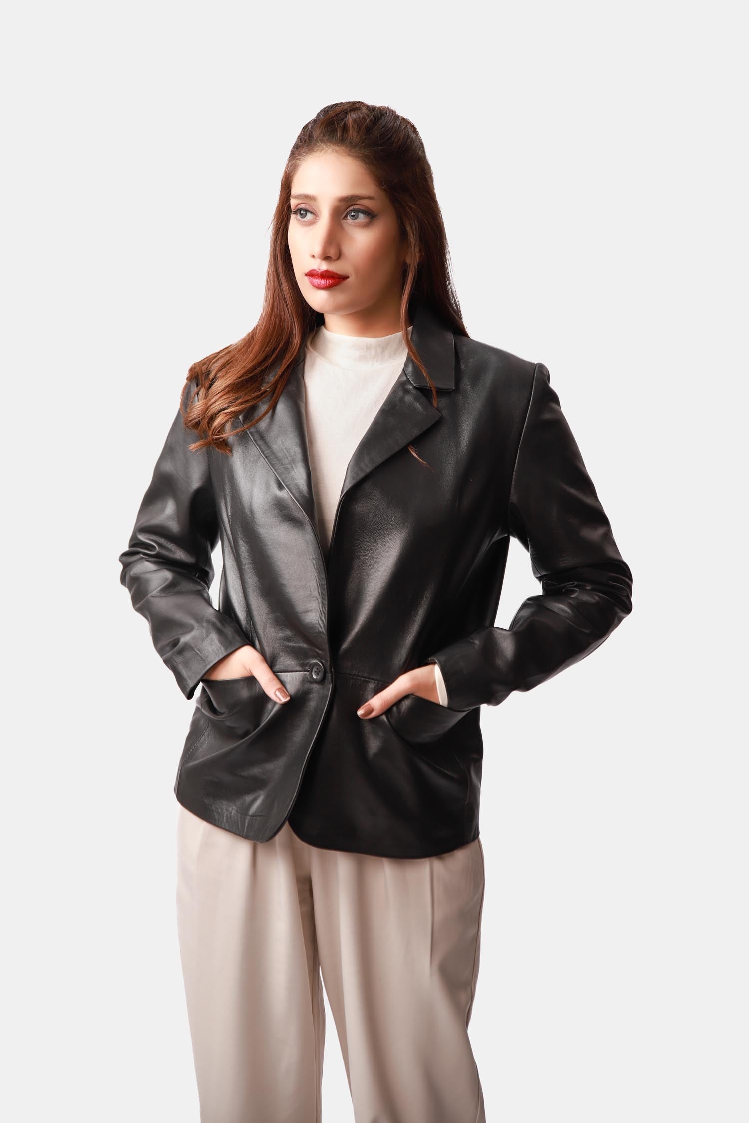Matte Black Blazer For Women