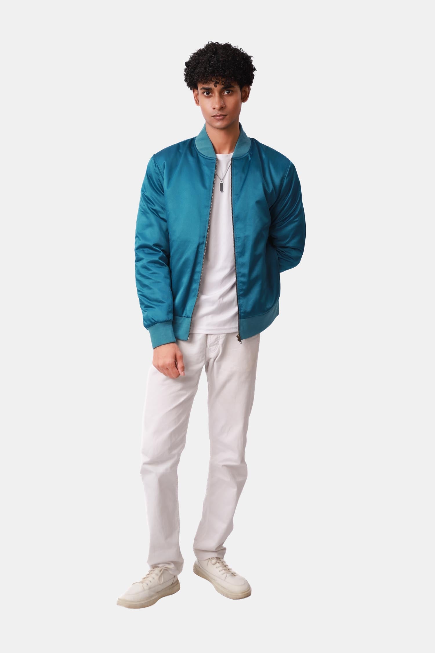 Blue Bomber Jacket For Men