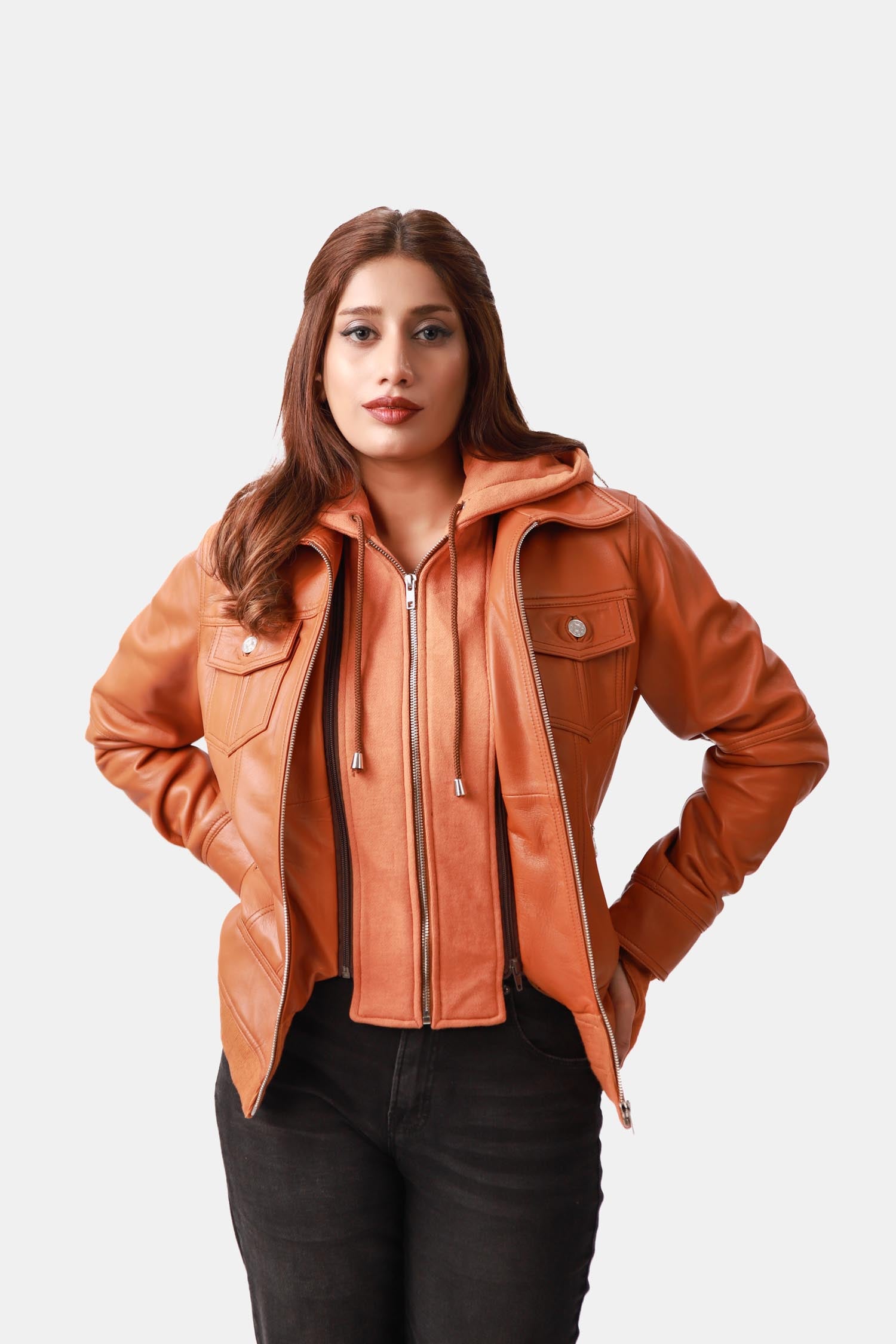 Bomber Jacket with Removable Hood
