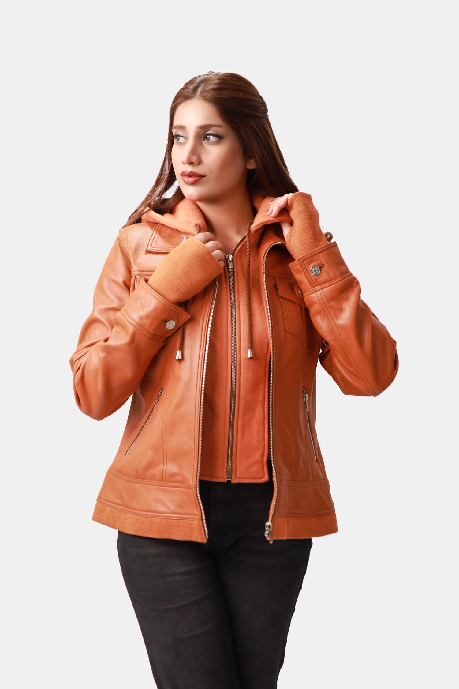 Bomber Jacket with Removable Hood