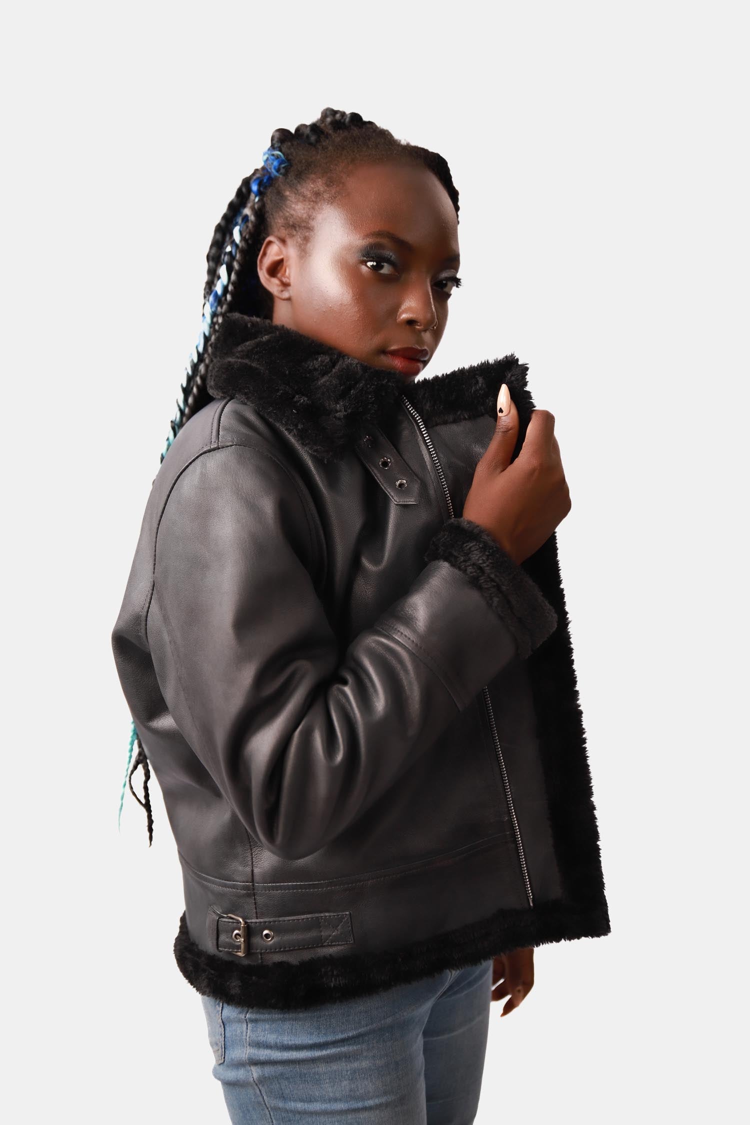 Black B3 Bomber Leather Jacket