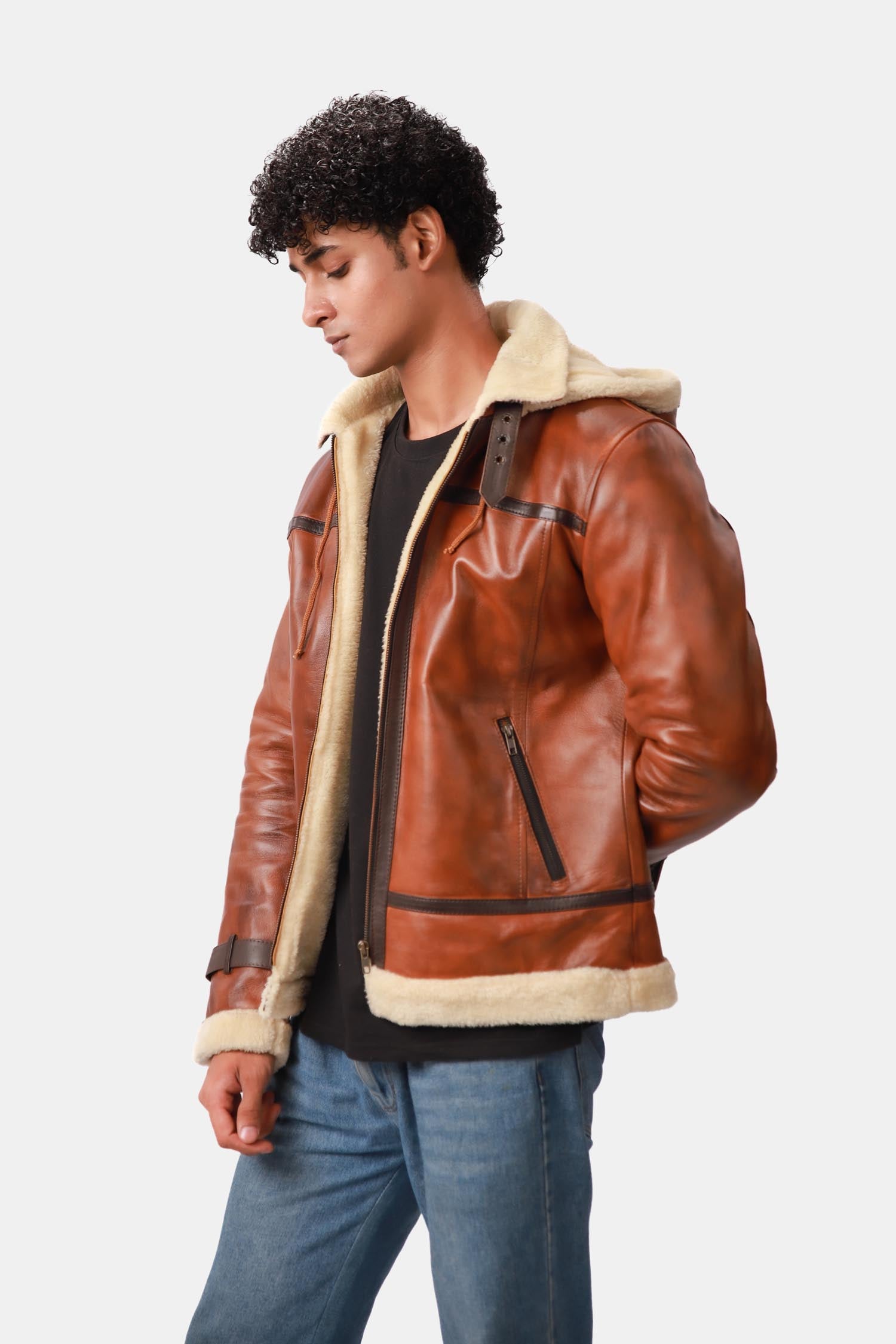 Bomber Leather Jacket For Men