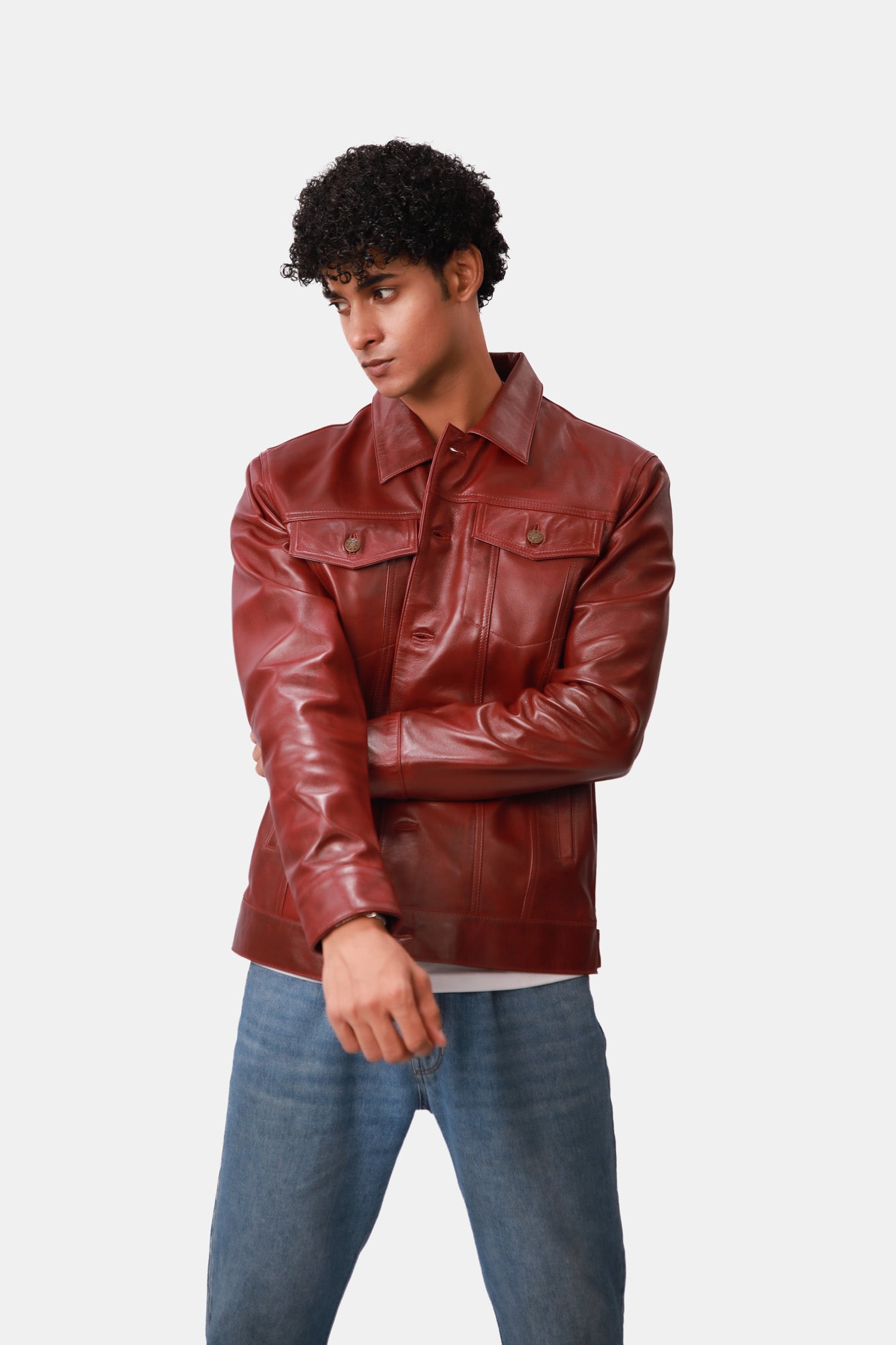 Leather Trucker Jacket For Men