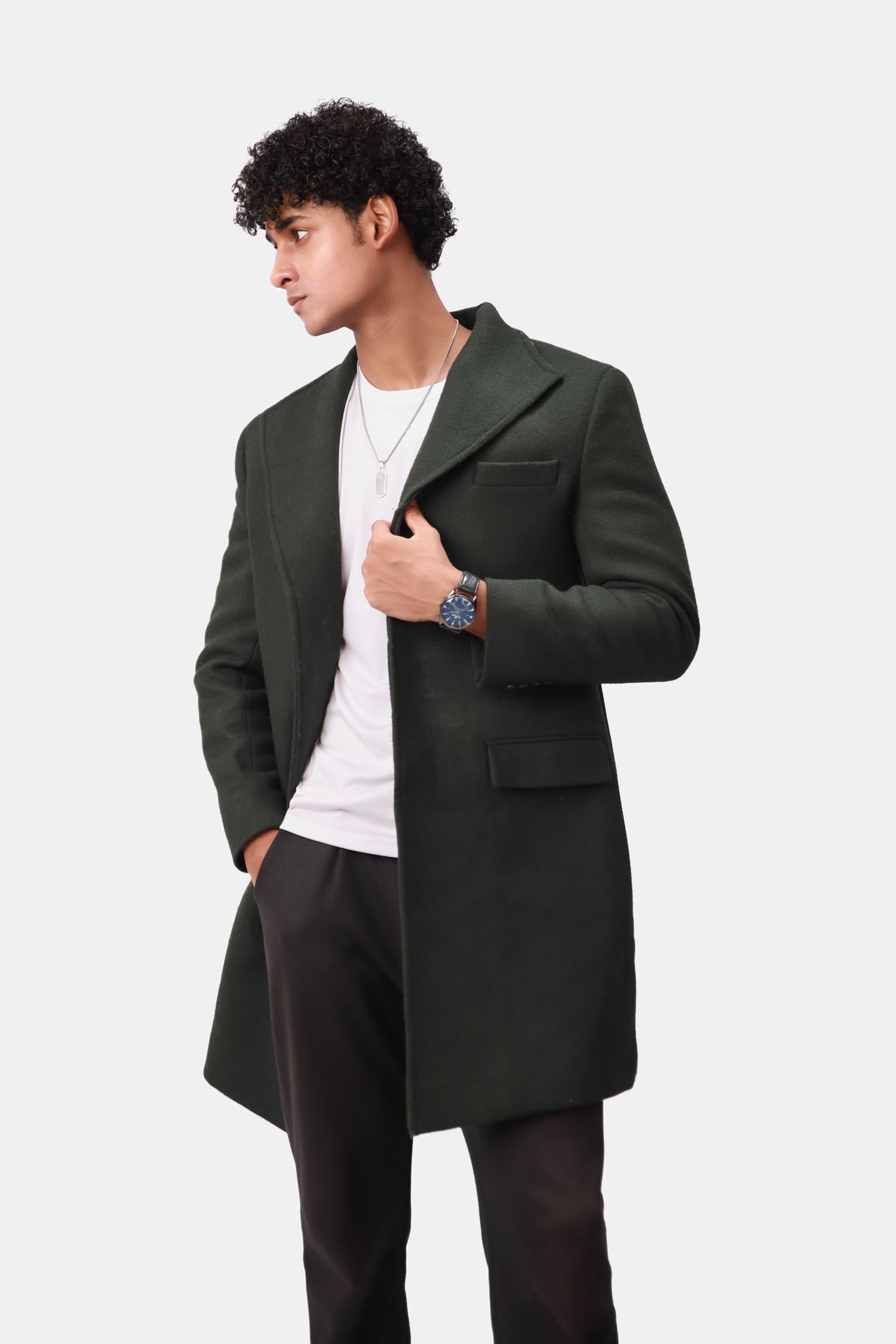 Black Wool Coat For Men