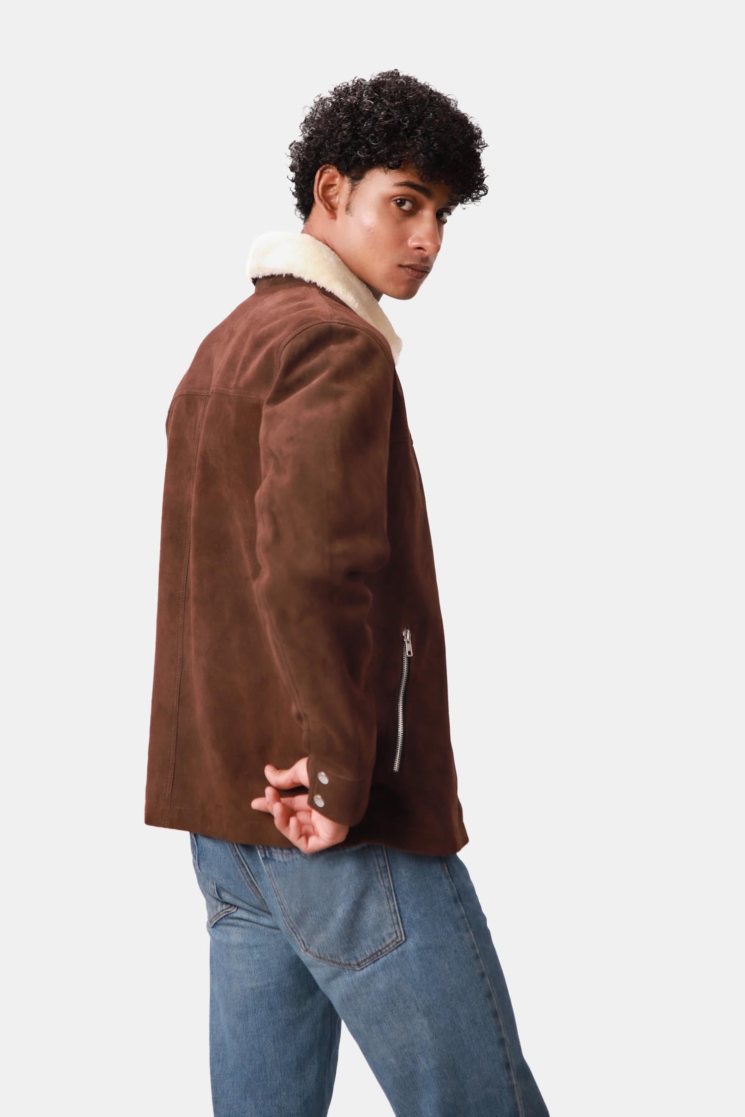 Dark Brown Leather Biker Jacket