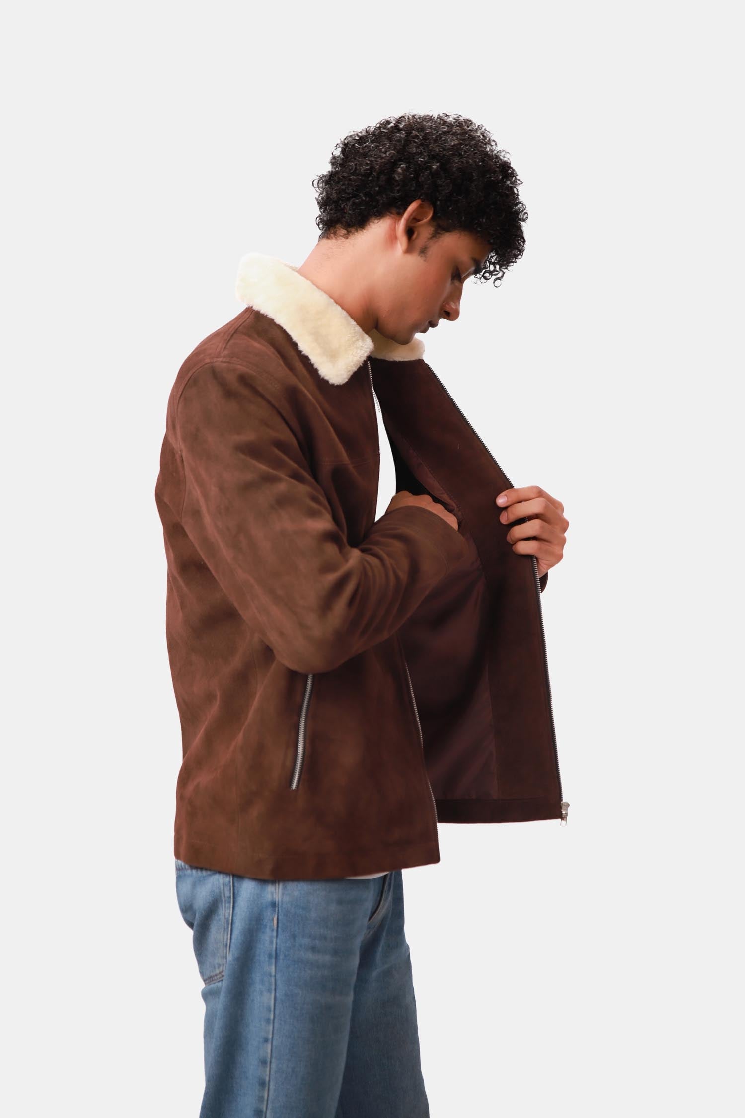 Dark Brown Leather Biker Jacket
