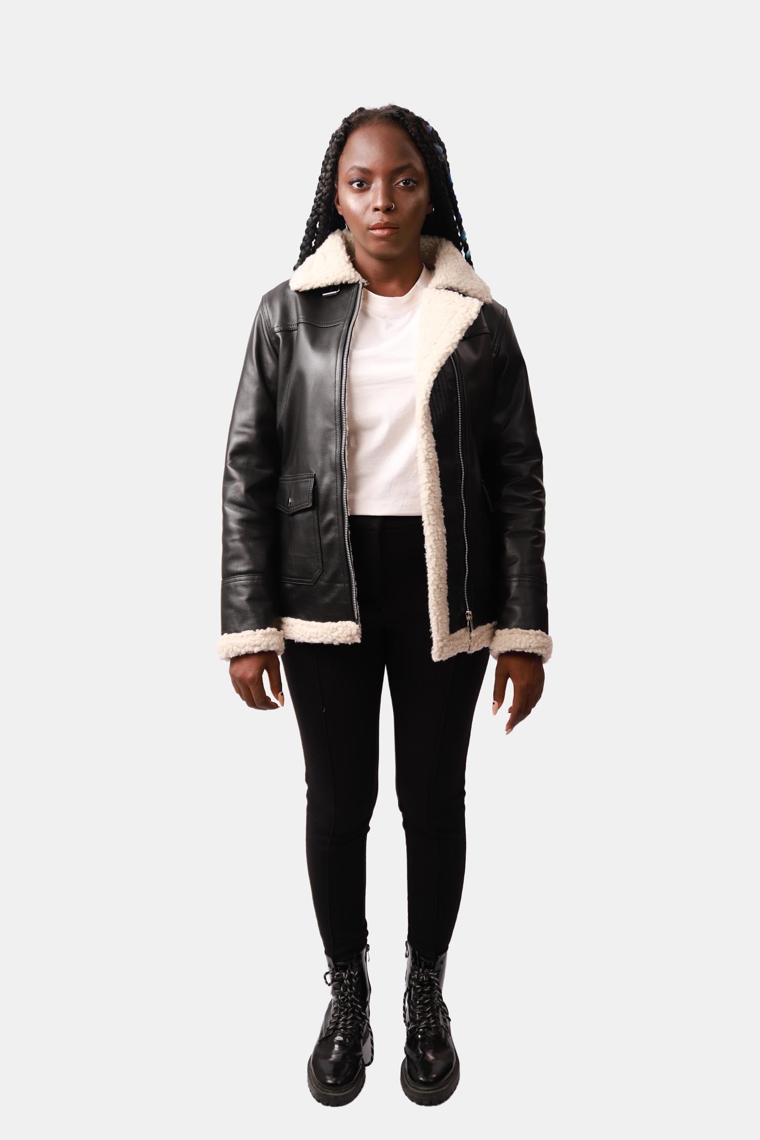 Bomber Leather Jacket For Women