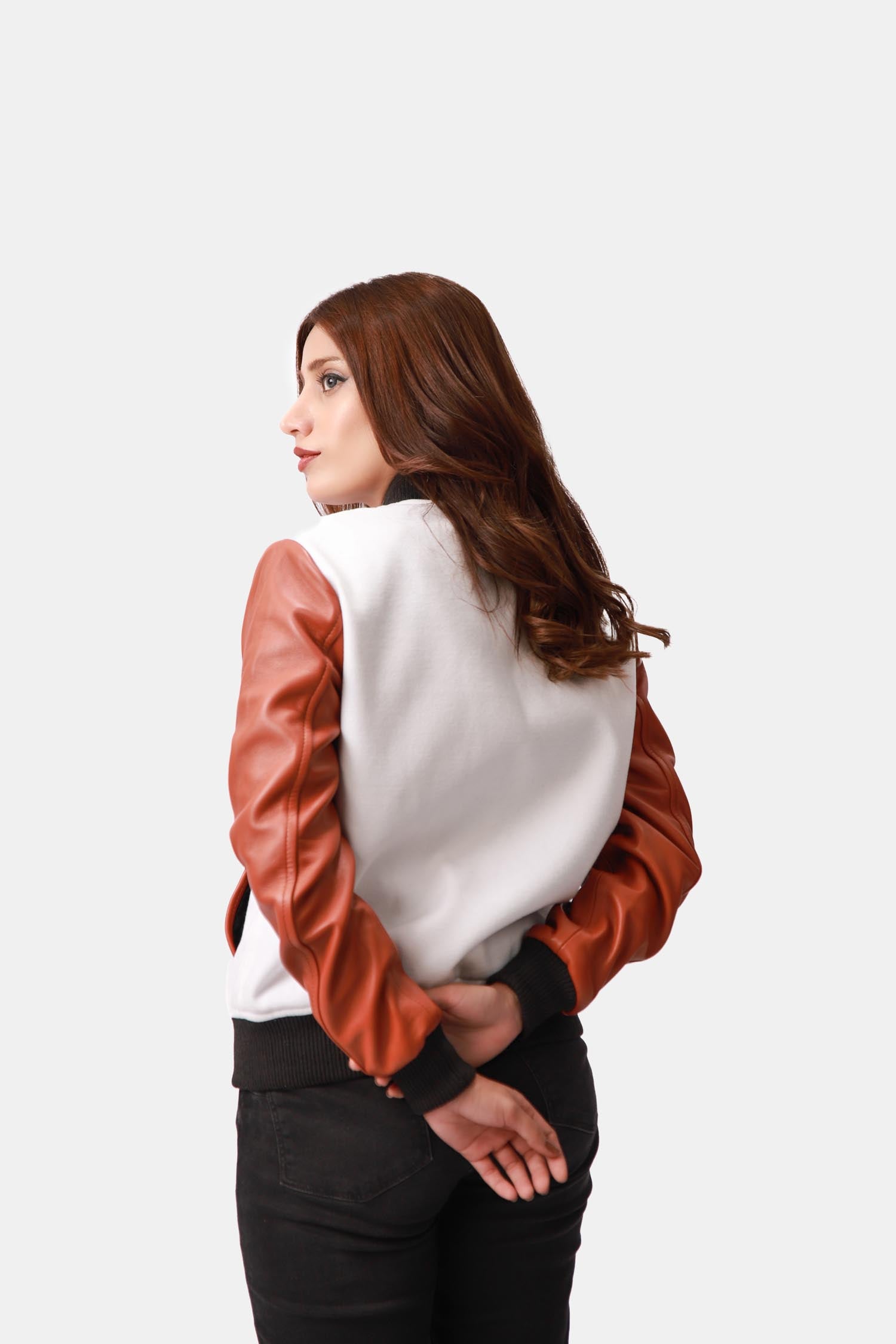 Sienna Brown Leather Varisty Jacket