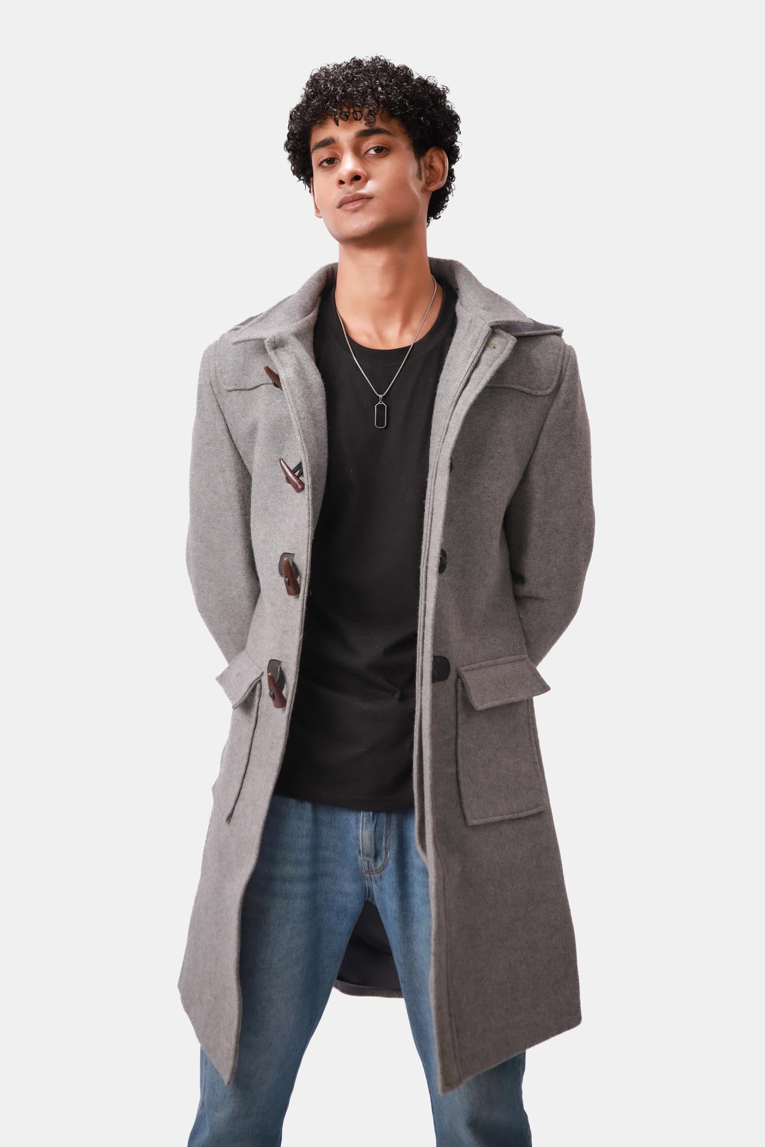 Gray Wool Coat For Men