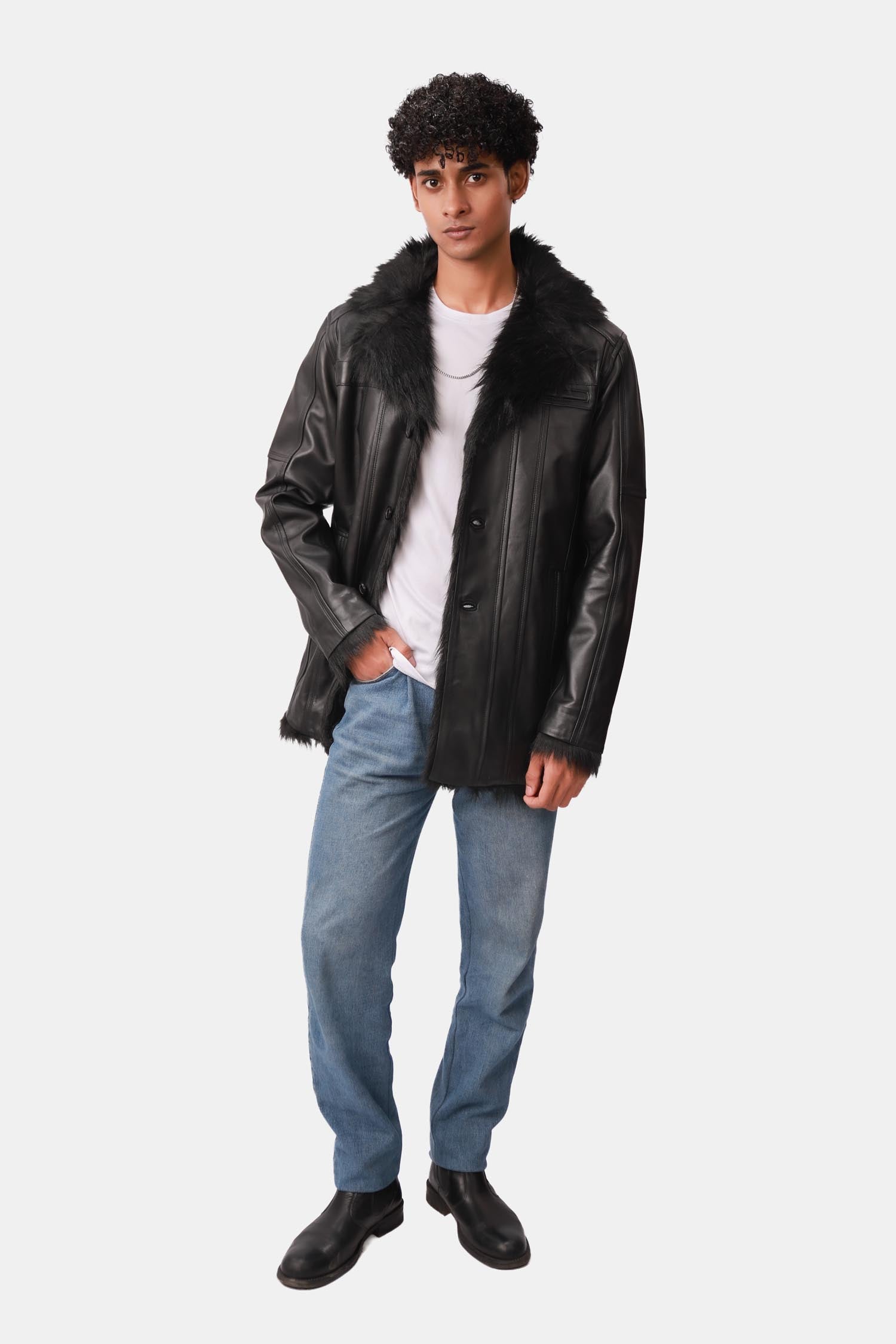 Black Leather Coat For Men