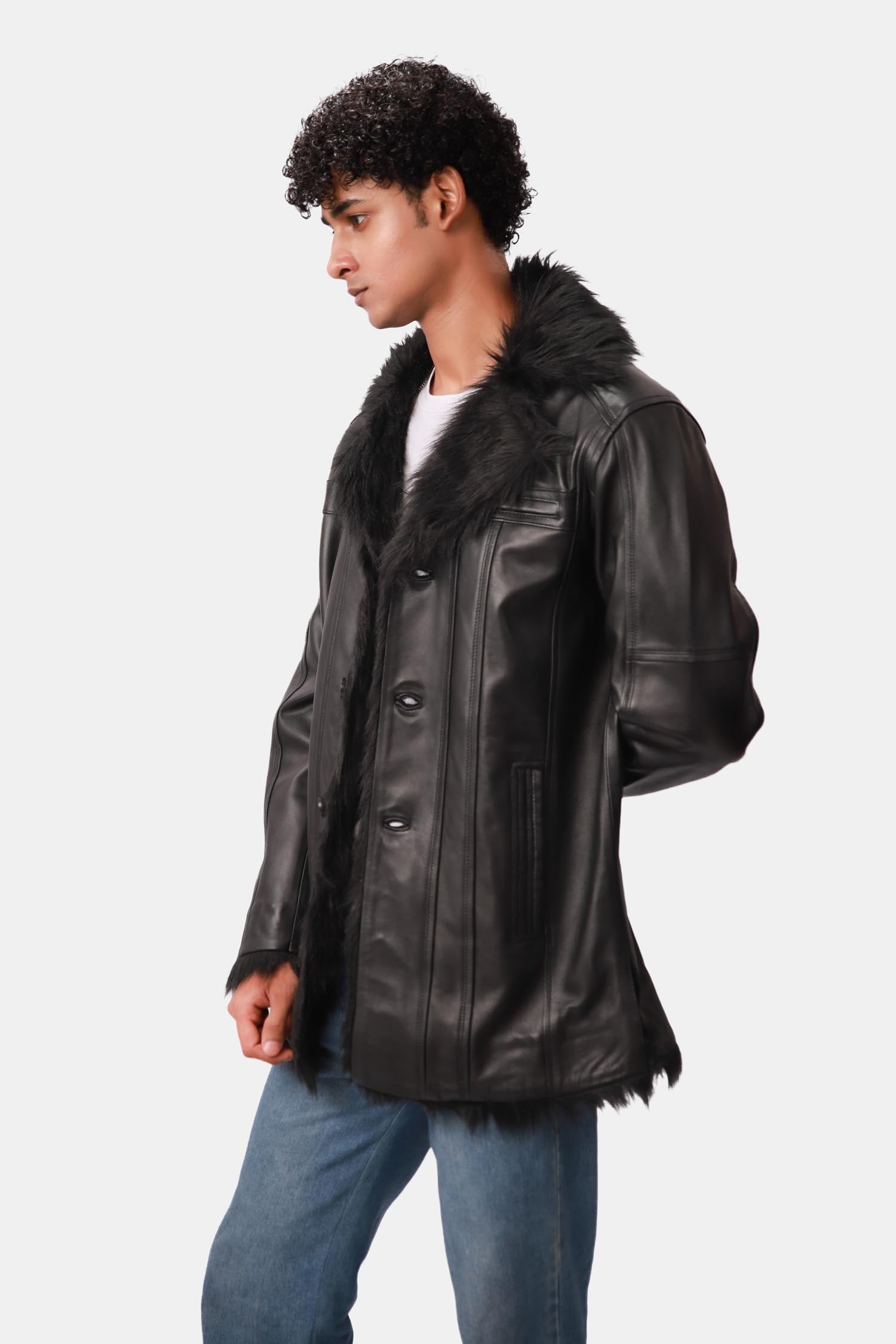 Black Leather Coat For Men