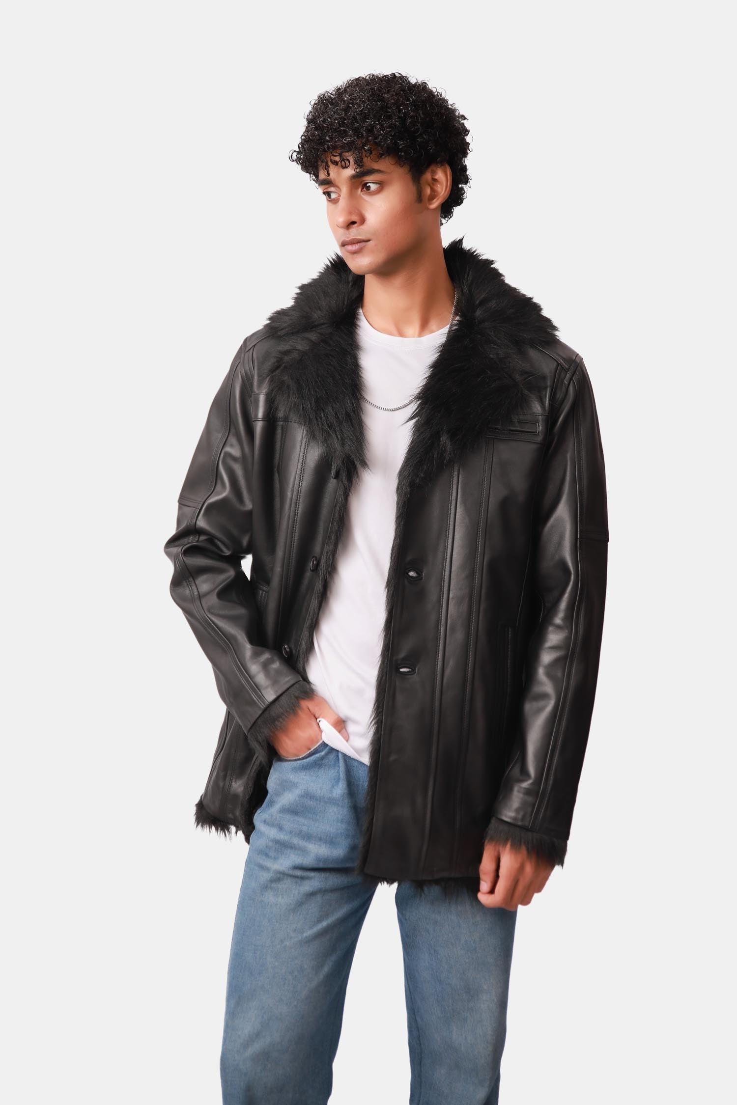 Black Leather Coat For Men