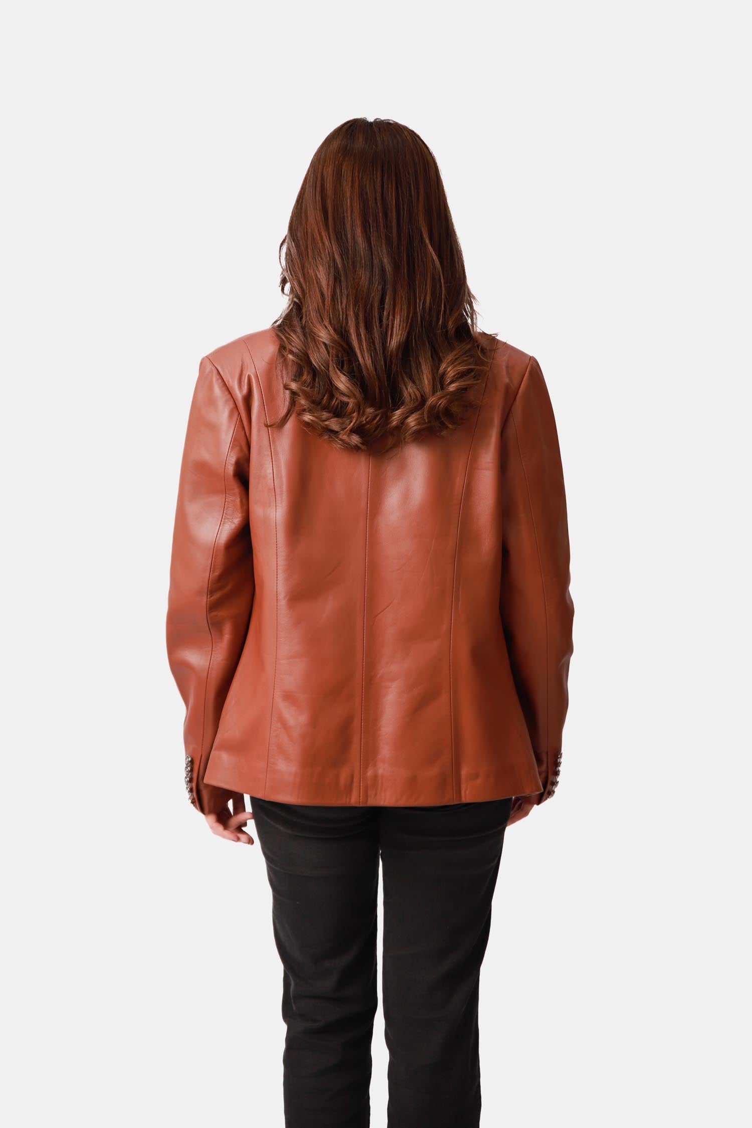 Sienna Brown Leather Blazer