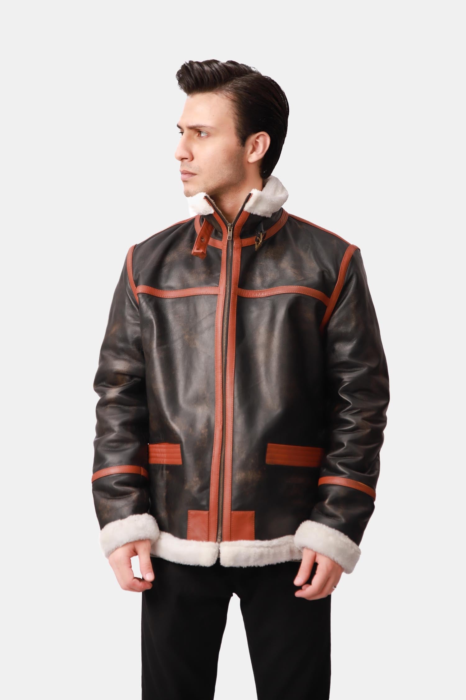 B-3 Style Leather Aviator Jacket