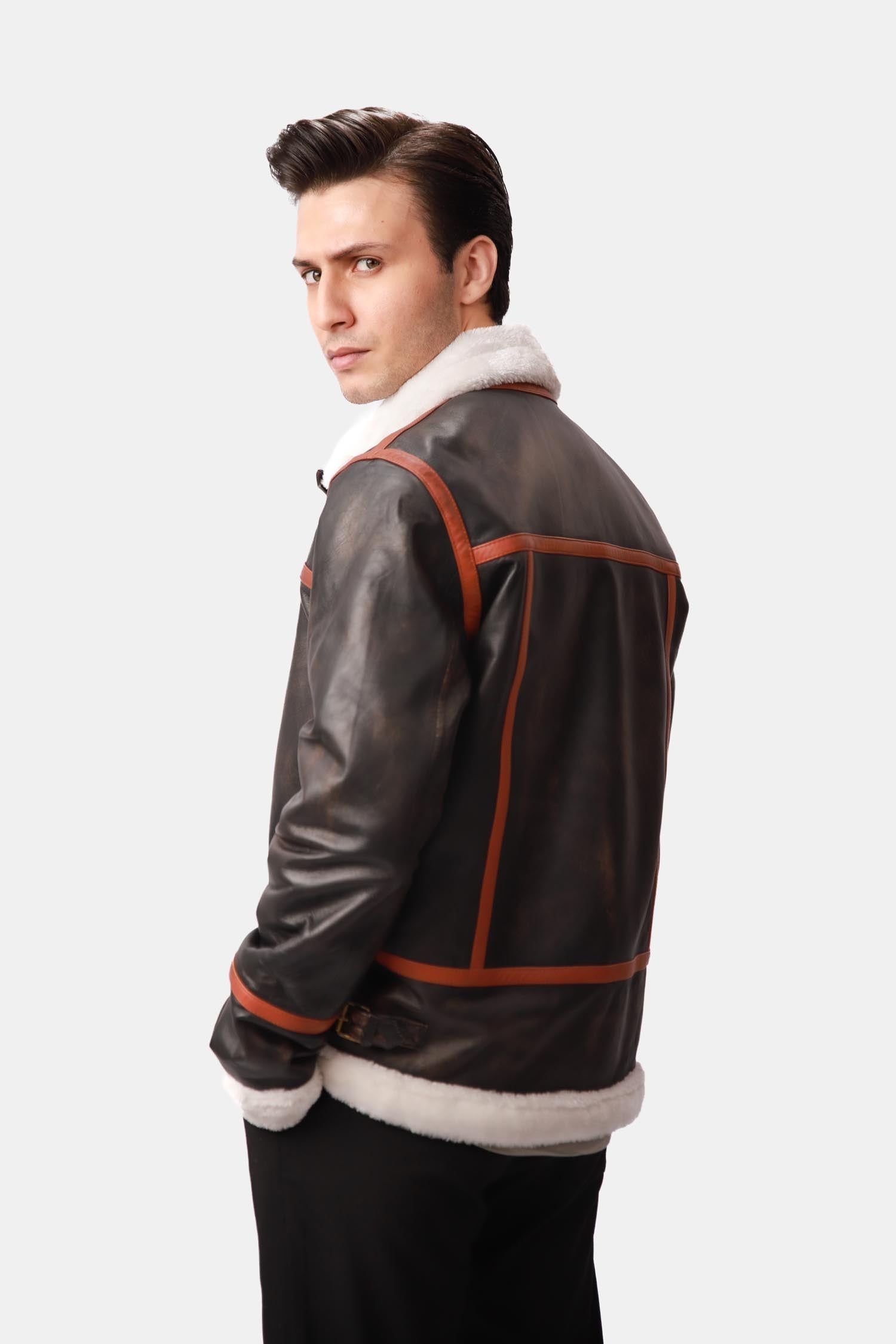 B-3 Style Leather Aviator Jacket