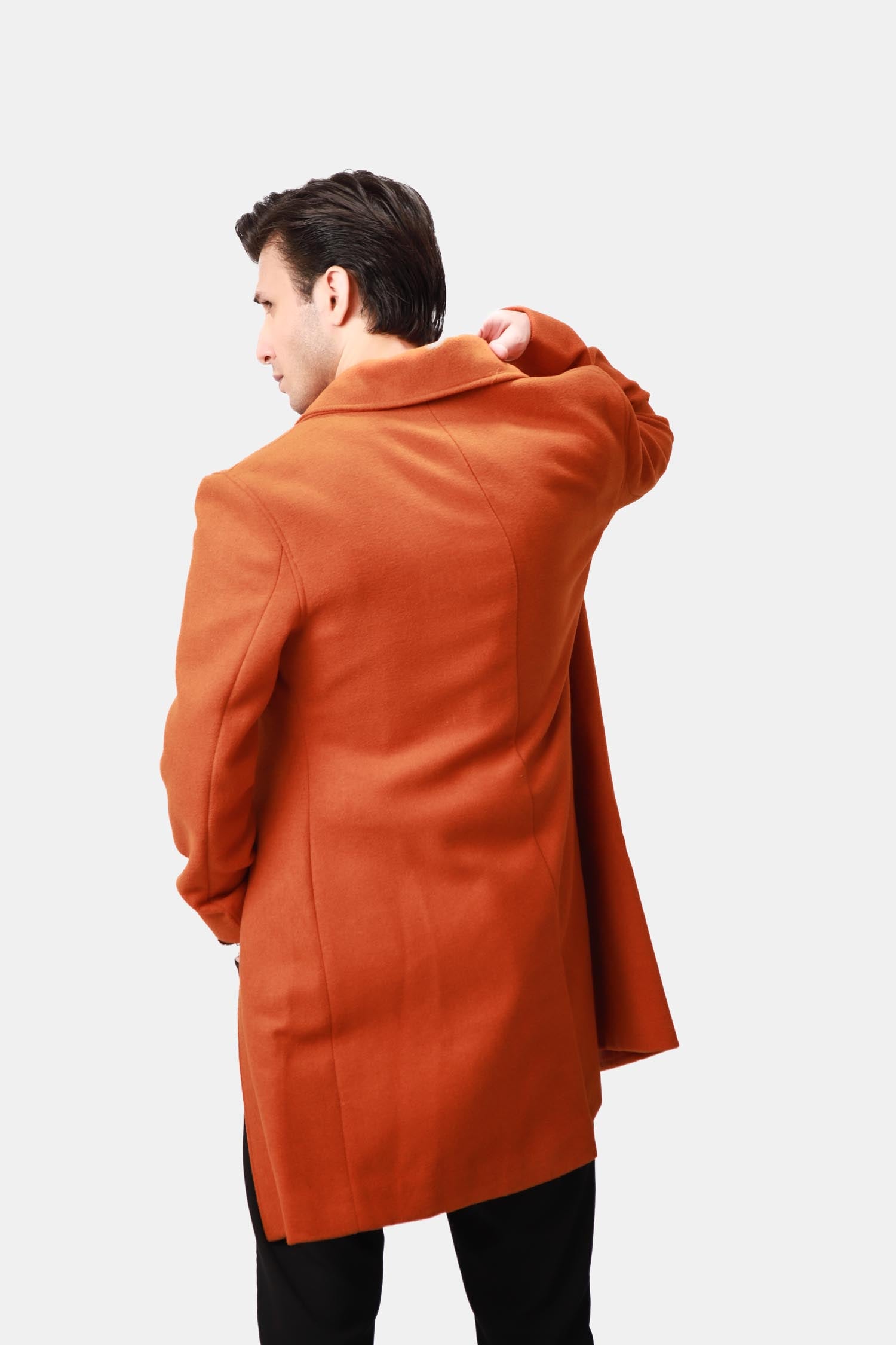 Orange Wool Car Coat