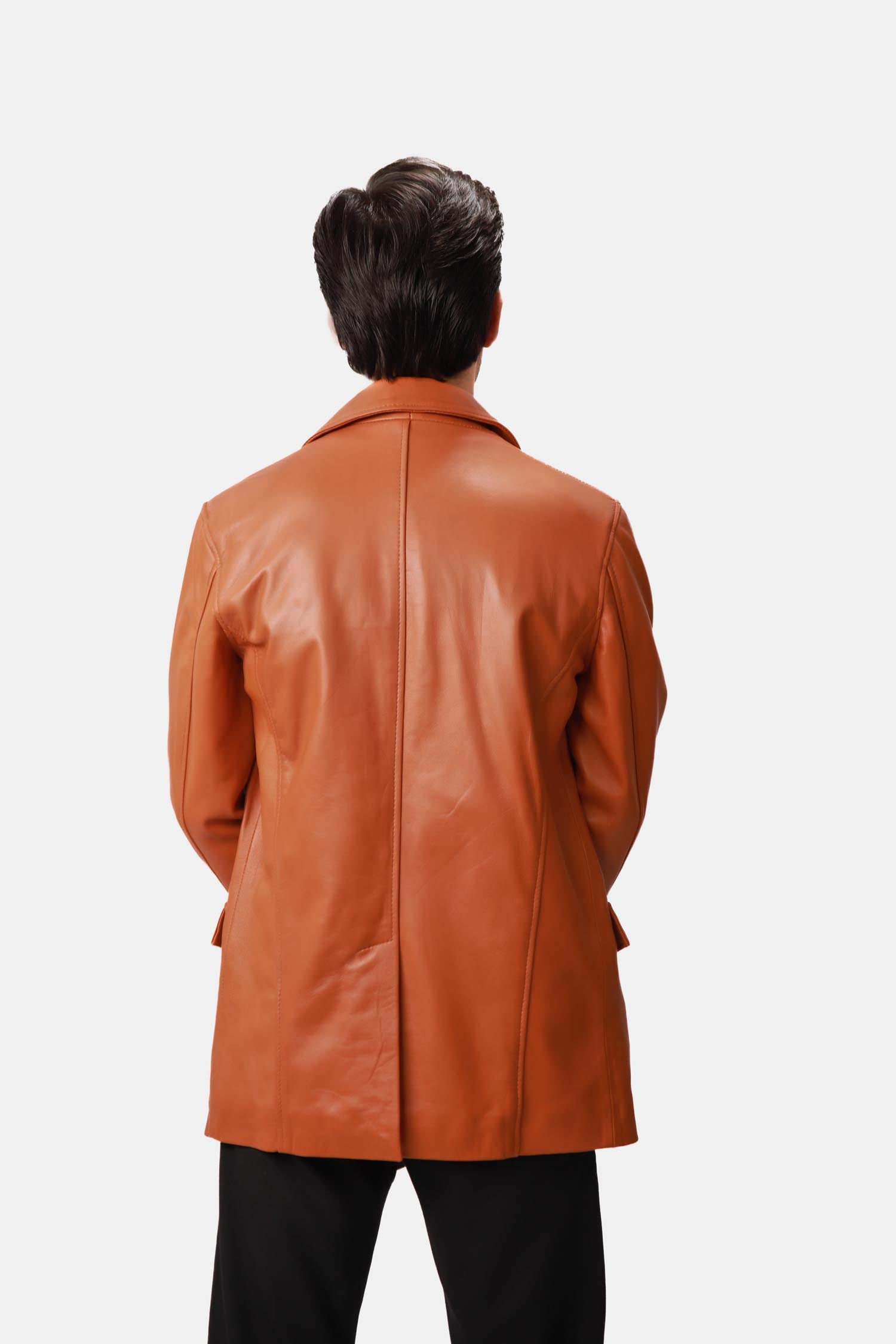 Tan Brown Leather Blazer