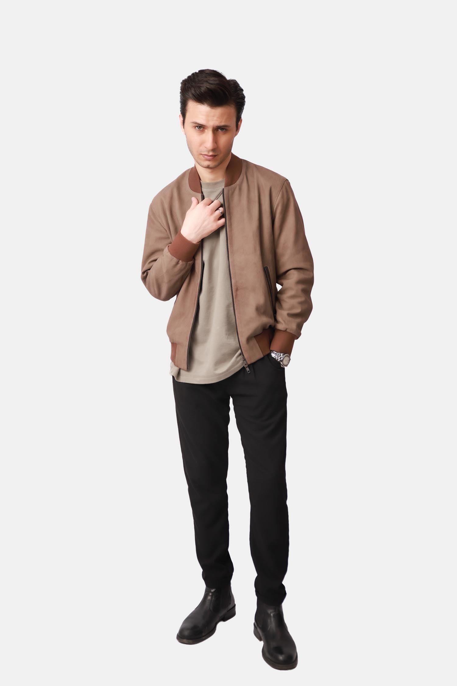 Suede Bomber Jacket