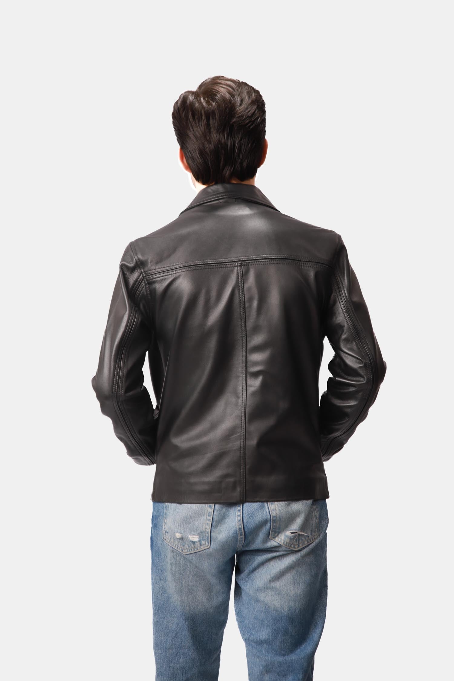 Tycoon Black Leather Biker Jacket
