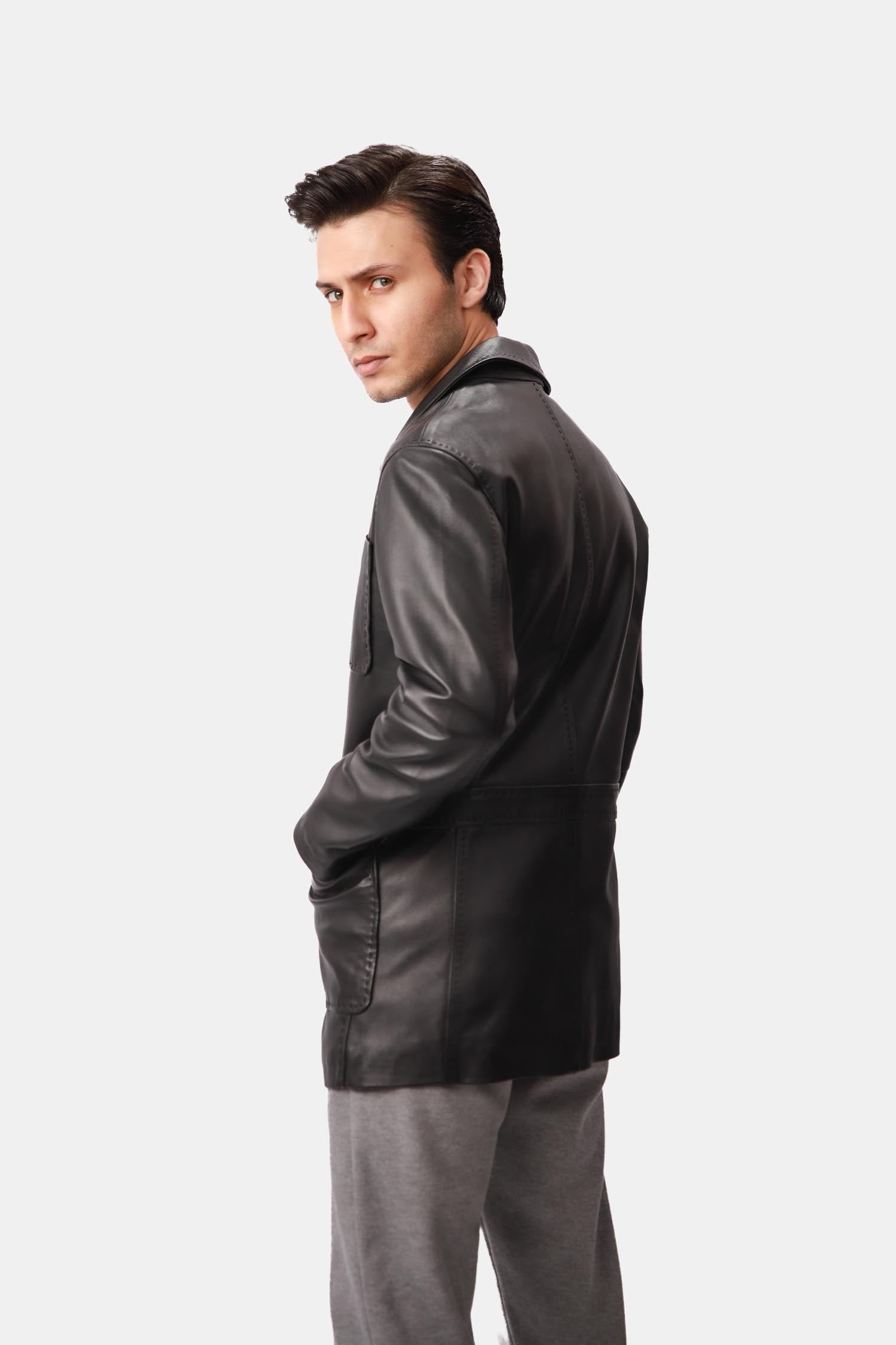 Black Leather Blazer