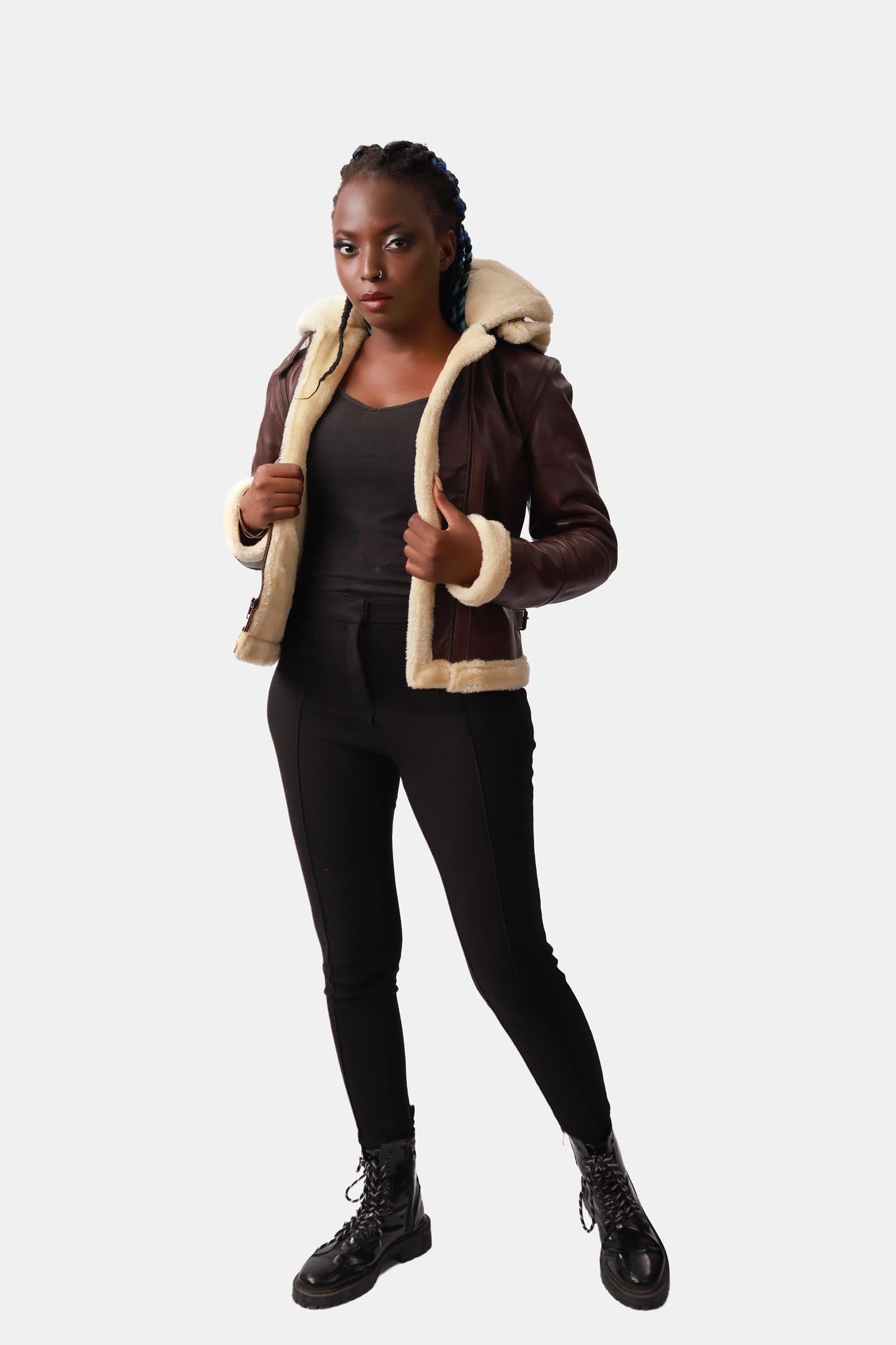 Dark Brown Bomber Leather Jacket