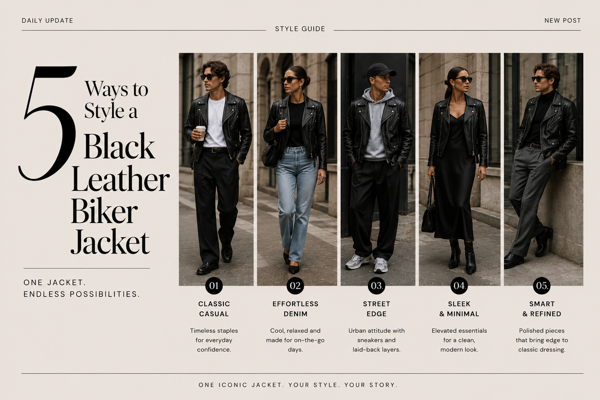 5 Ways to Style a Black Leather Biker Jacket