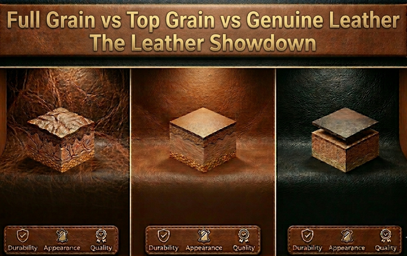 Full Grain vs Genuine Leather vs Top Grain Explained Simply - The Leather Showdown