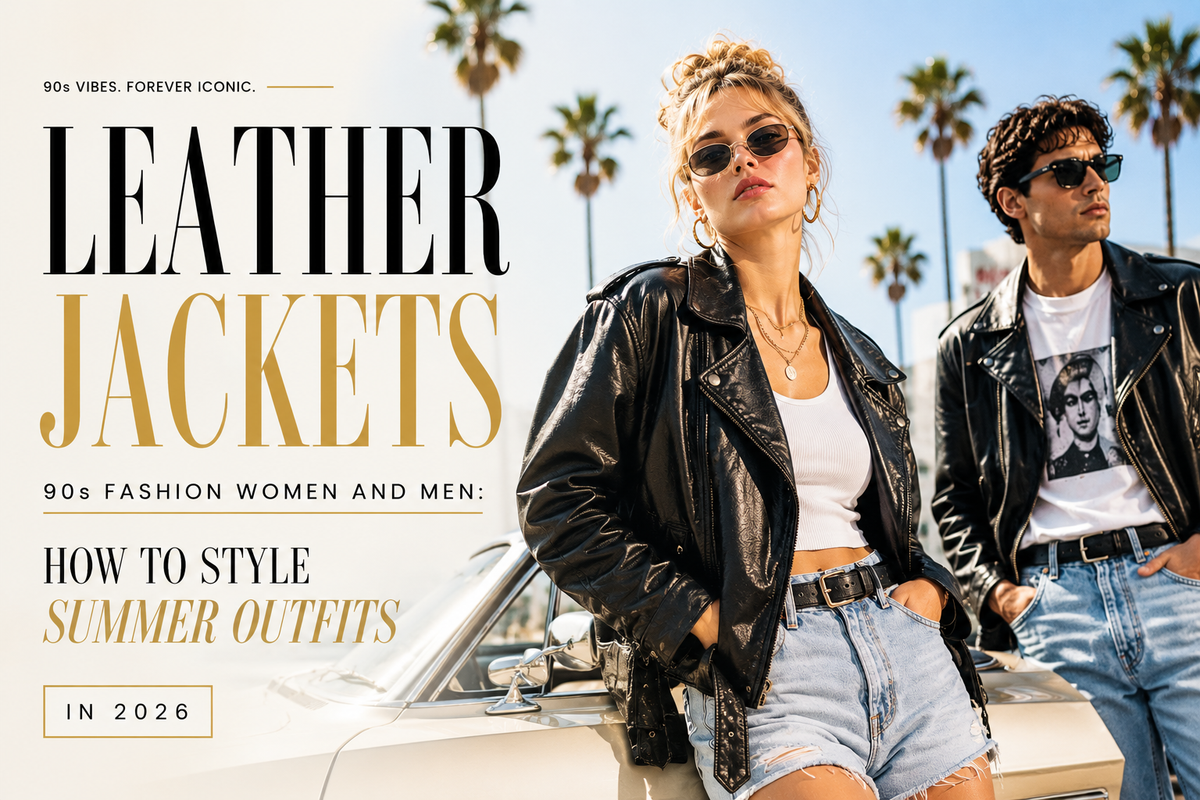 Leather Jackets 90s Fashion Women and Men: How to Style Summer Outfits in 2026