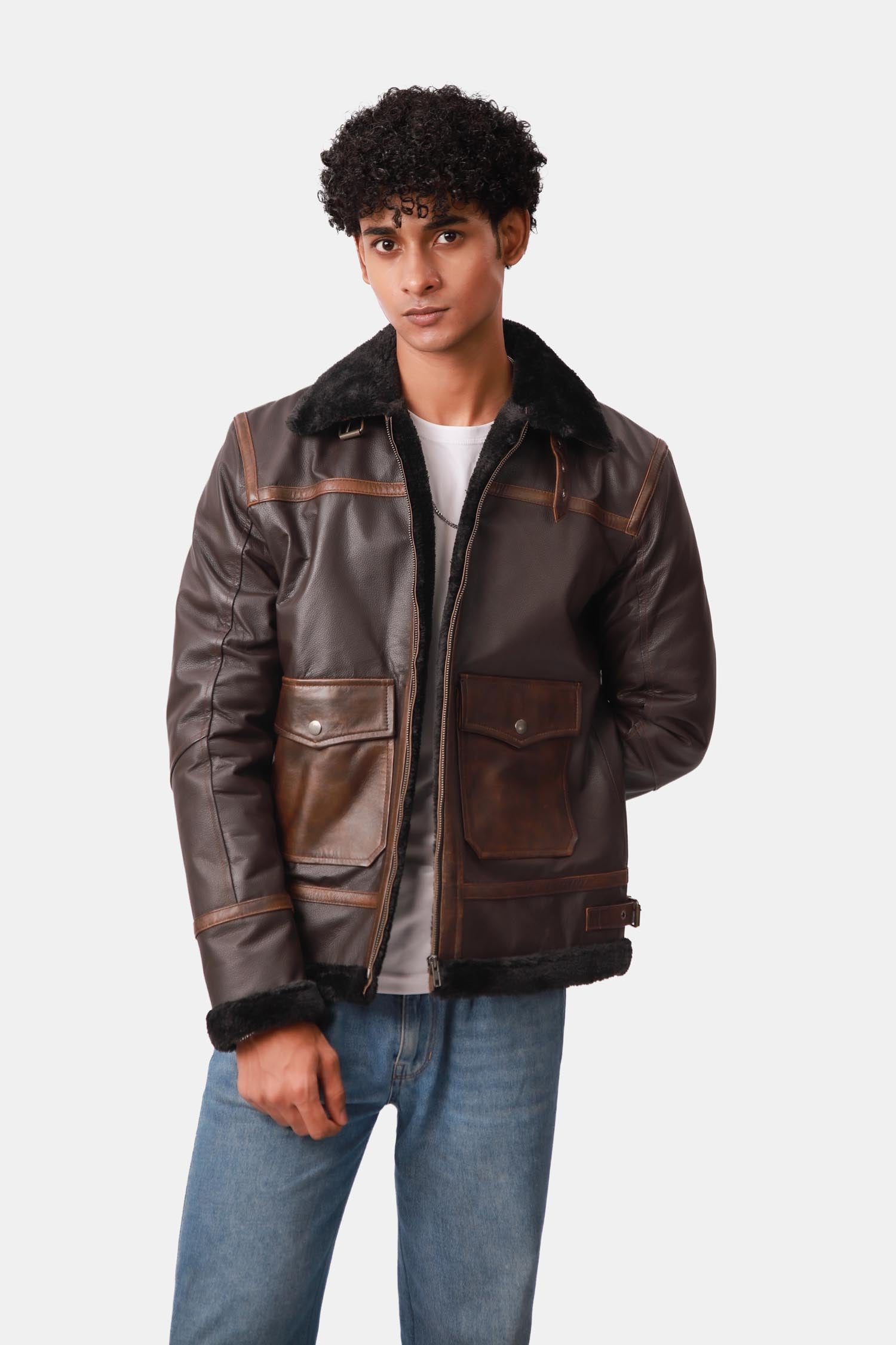 Shearling Leather Jacket For Men