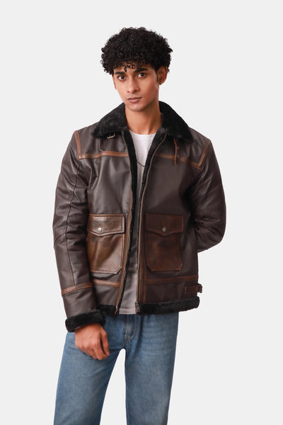 Shearling Leather Jacket For Men