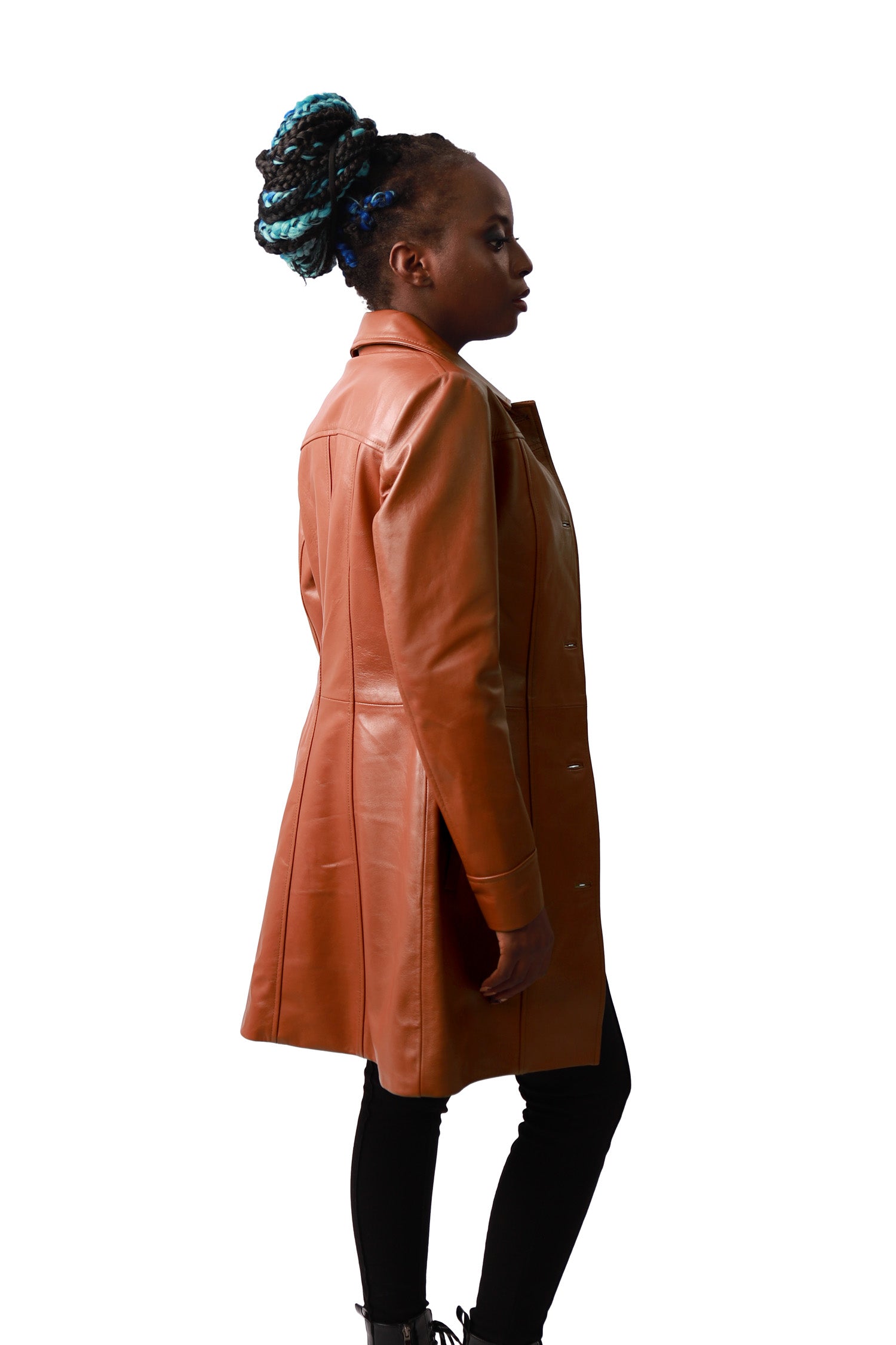 Brown Leather Car Coat