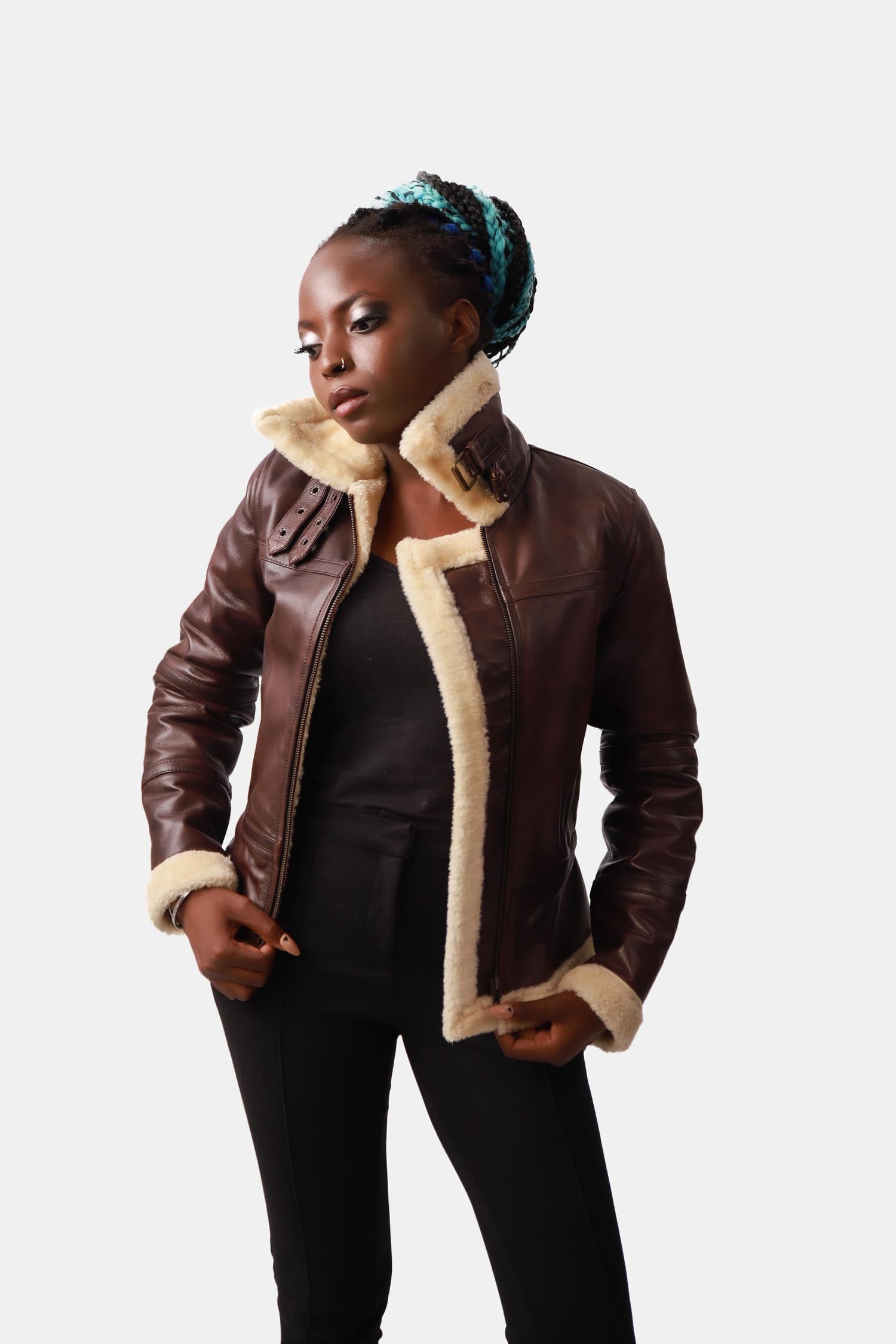 Dark Brown Bomber Leather Jacket