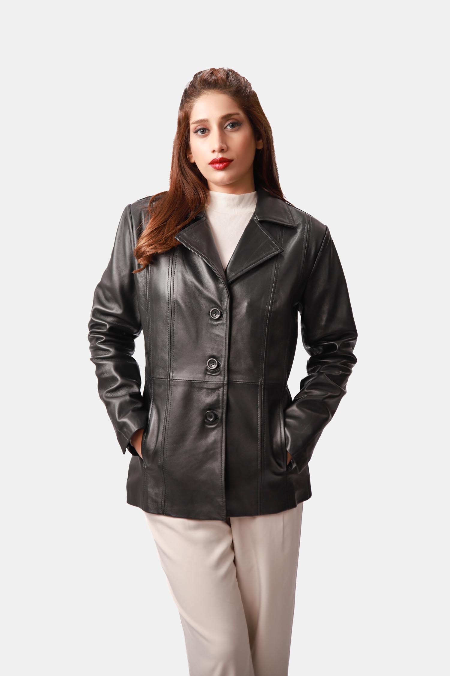 Couture Black Leather Blazer