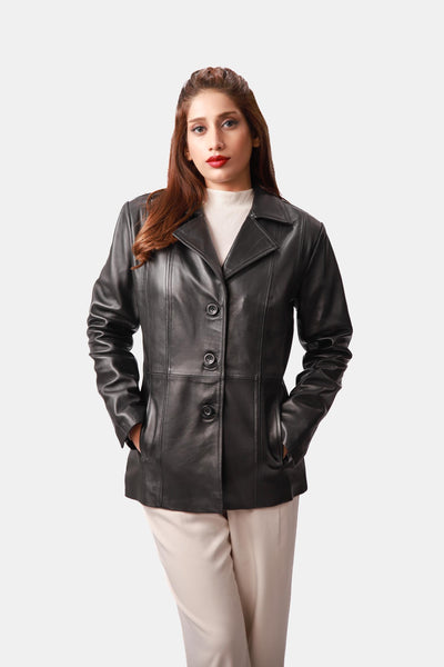 Couture Black Leather Blazer