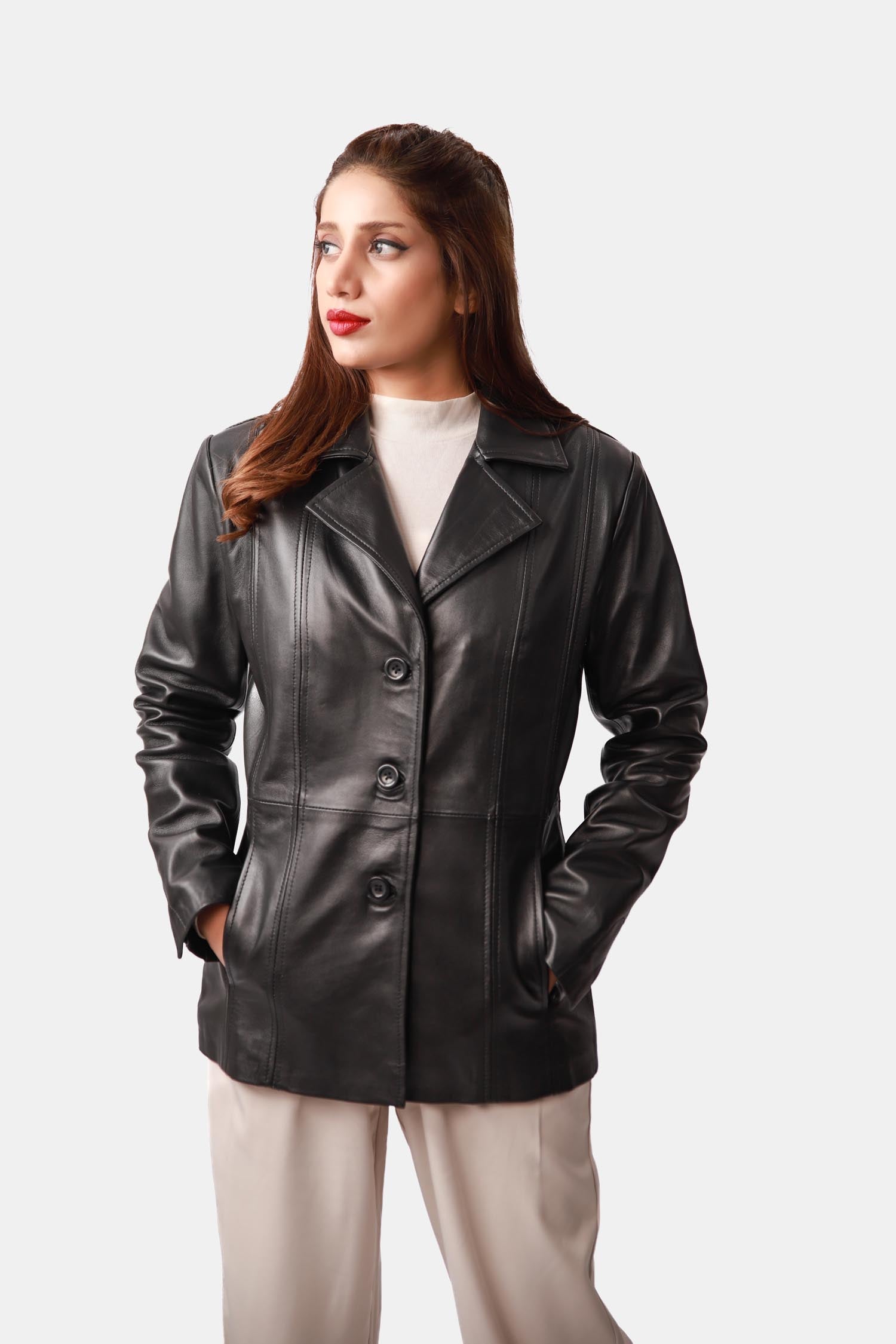 Couture Black Leather Blazer