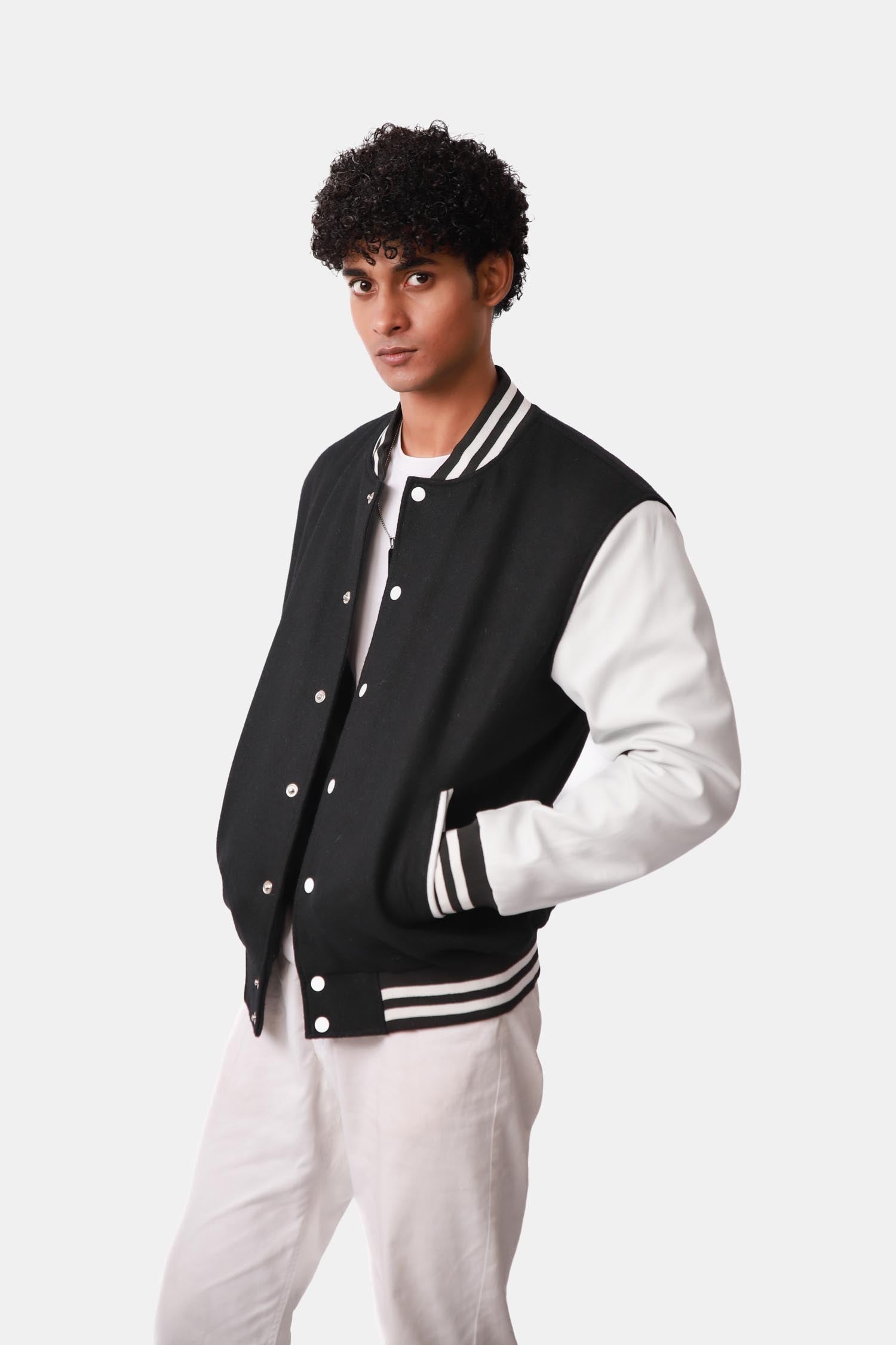 Black and White Leather Jacket