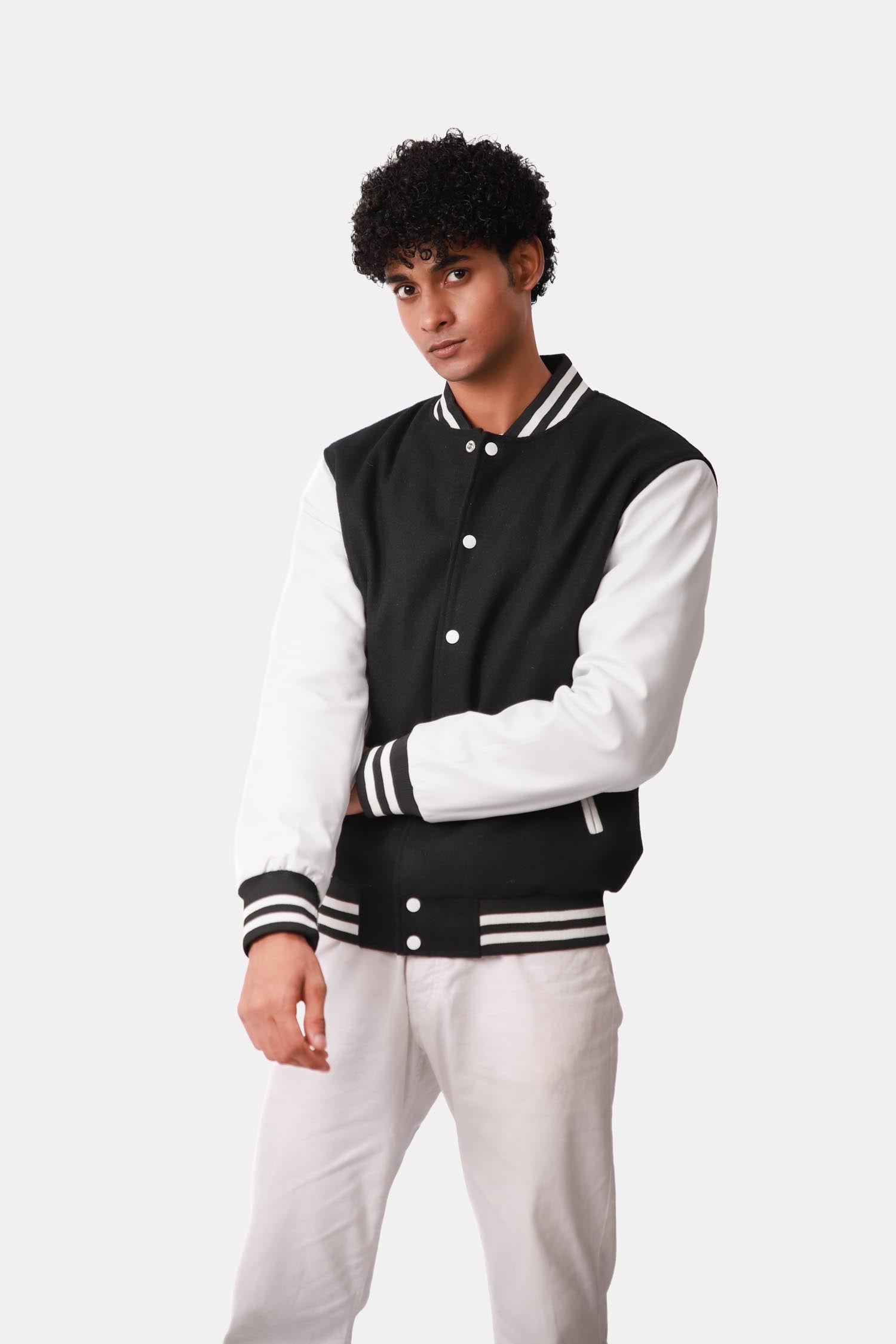 Black and White Leather Jacket