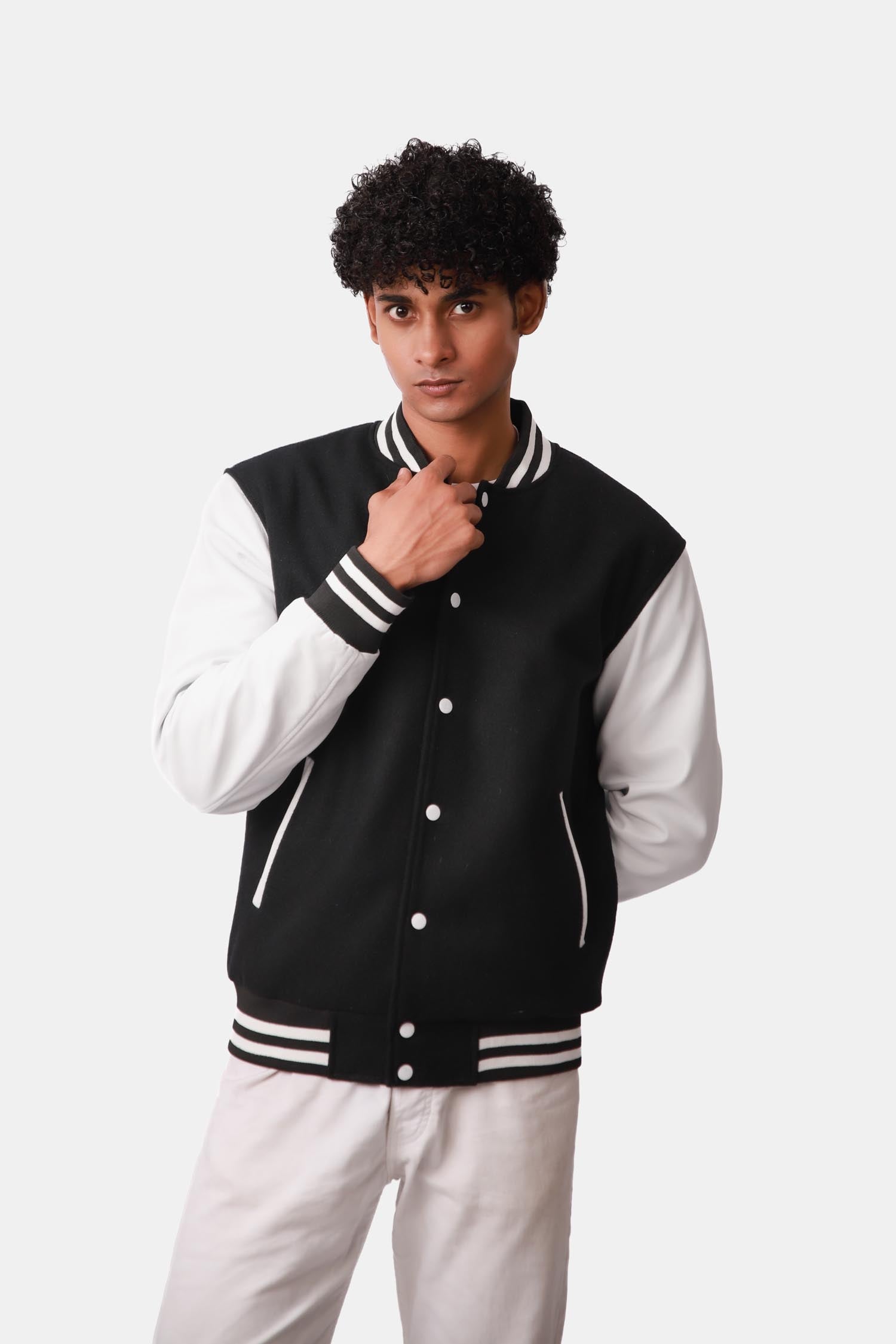 Black and White Leather Jacket